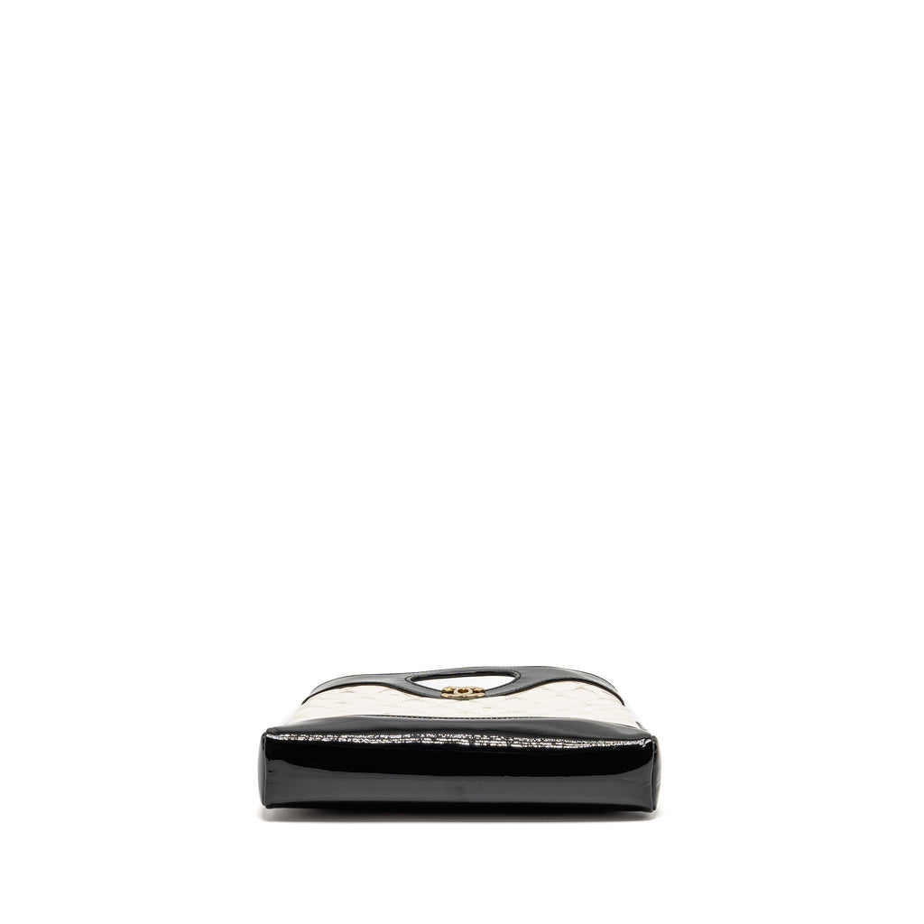 CHANEL MINI 31 BAG PATENT BLACK / WHITE LGHW (MICROCHIP)