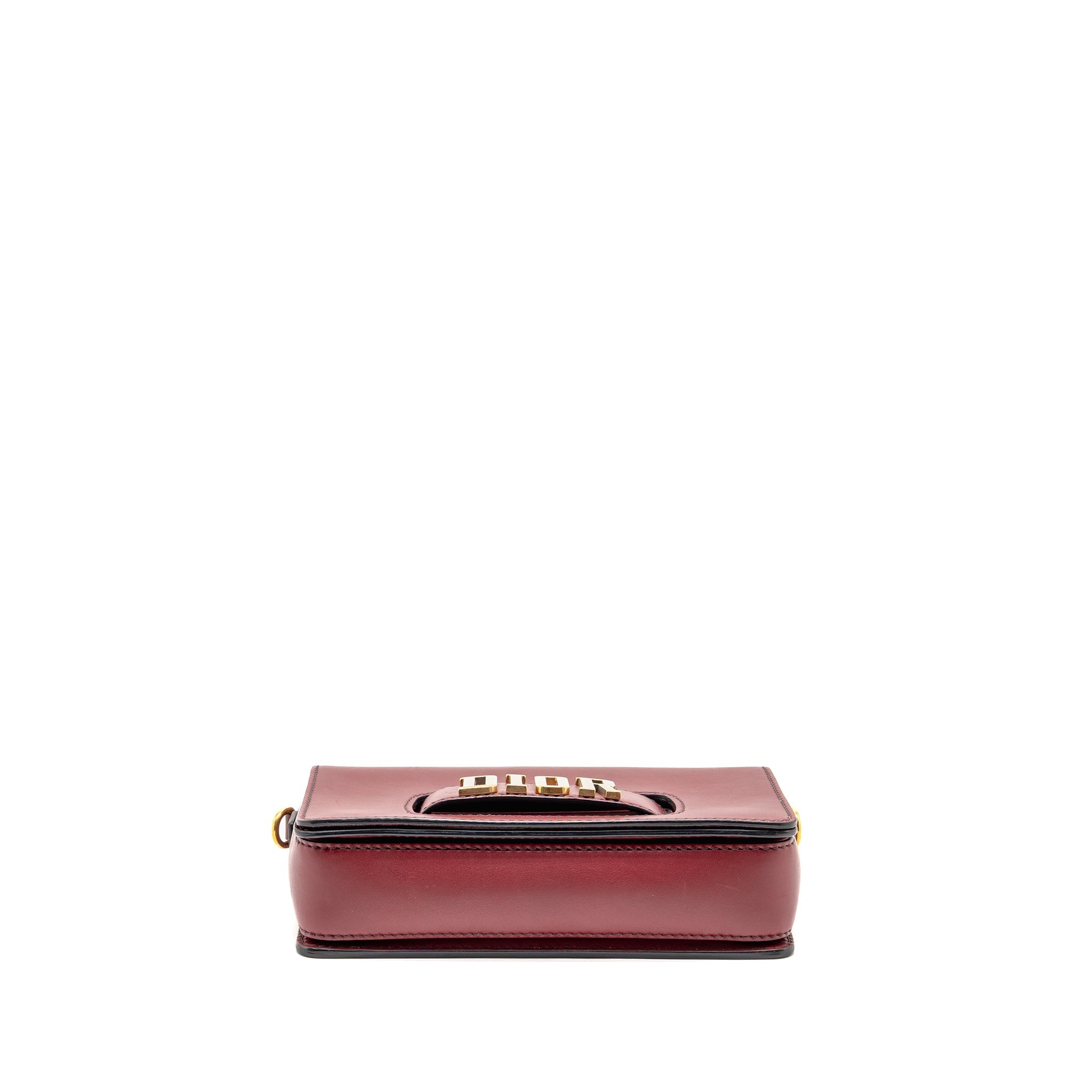 DIOR DIOREVOLUTION FLAP BAG DARK RED CALFSKIN GHW