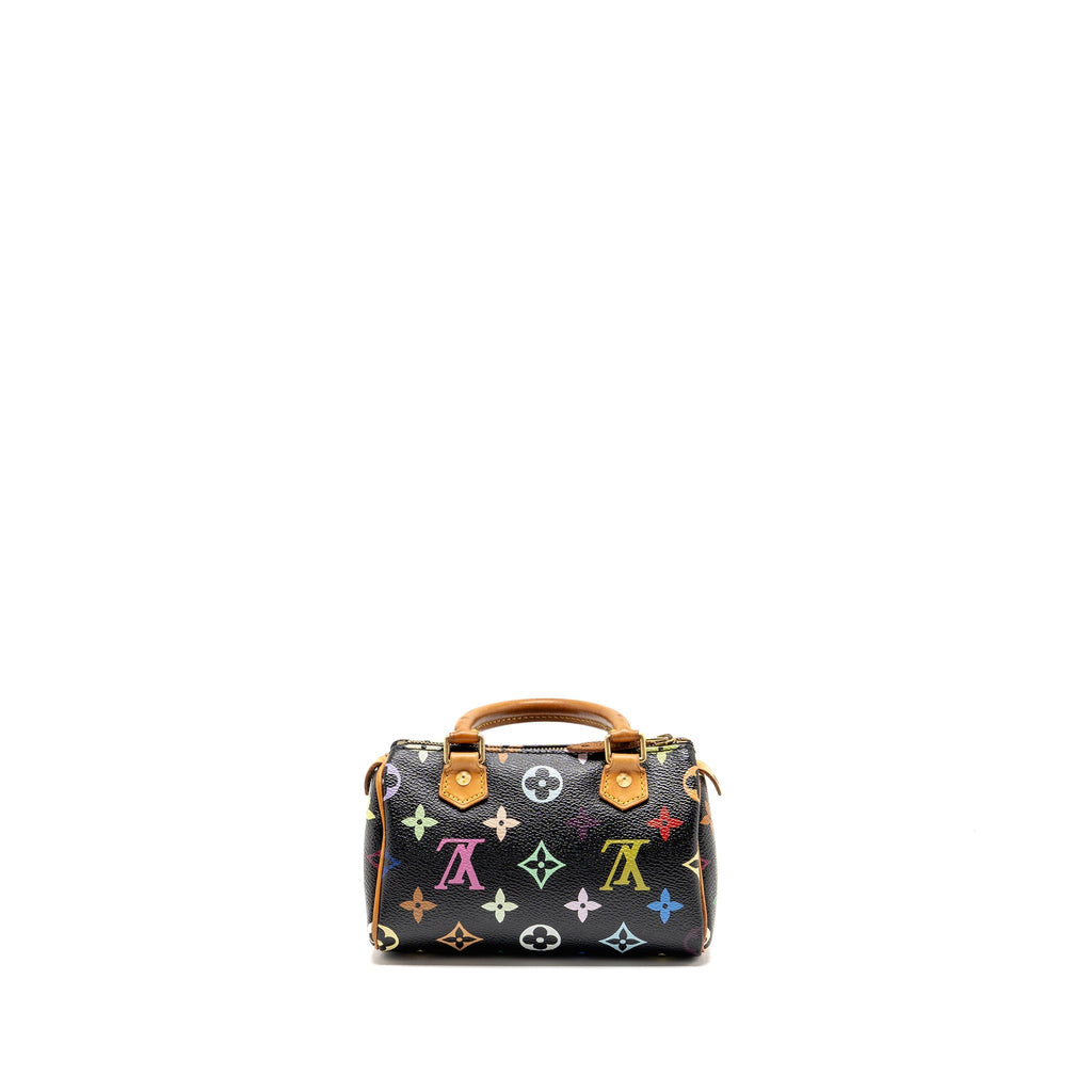 LOUIS VUITTON NANO SPEEDY BLACK MONOGRAM MULTICOLOUR GHW