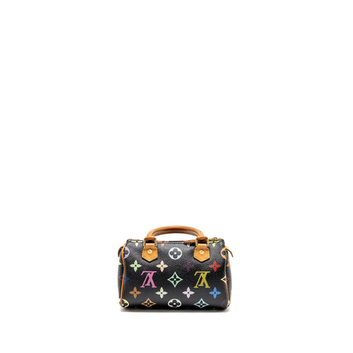 LOUIS VUITTON NANO SPEEDY BLACK MONOGRAM MULTICOLOUR GHW