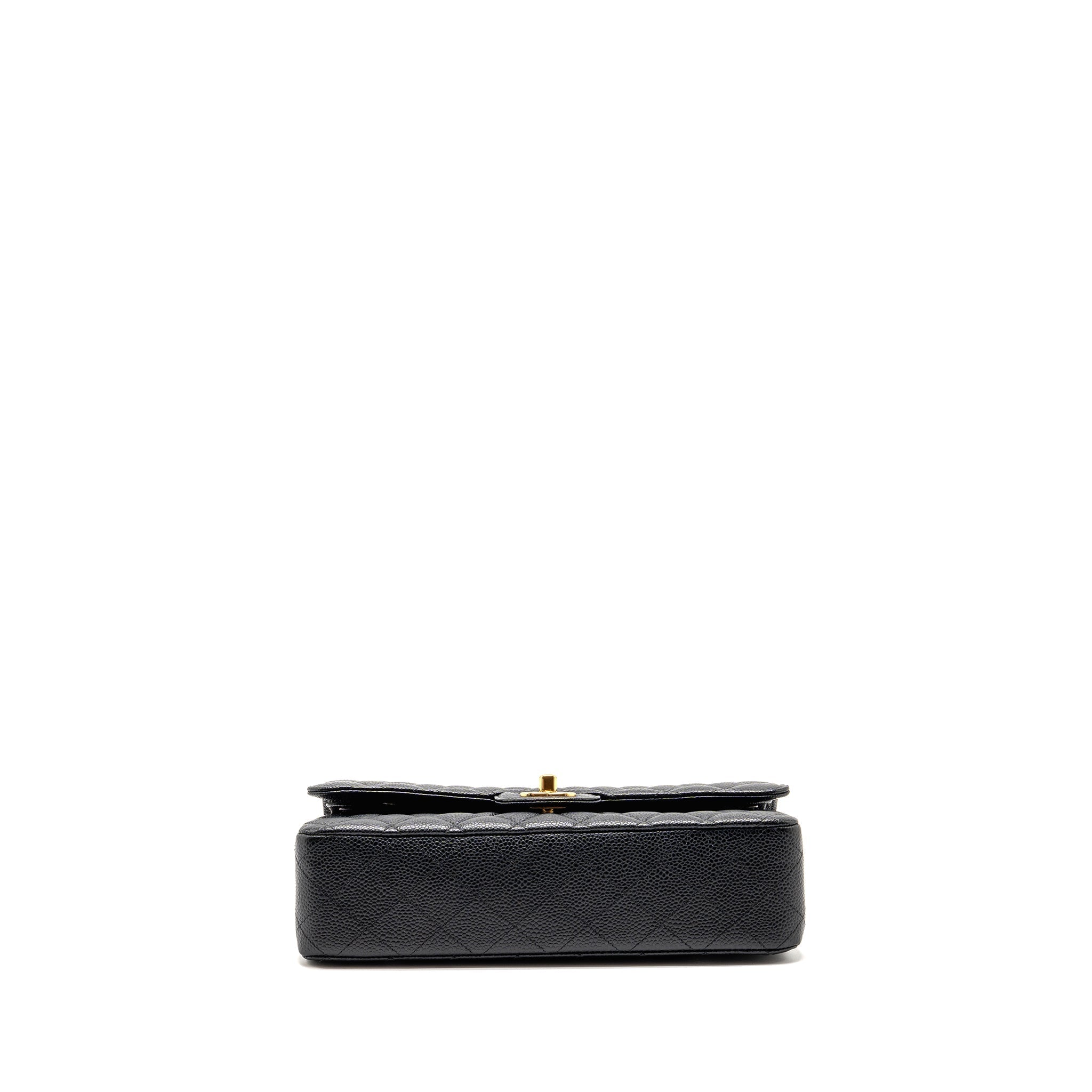 CHANEL MEDIUM CLASSIC DOUBLE FLAP BAG CAVIAR BLACK GHW