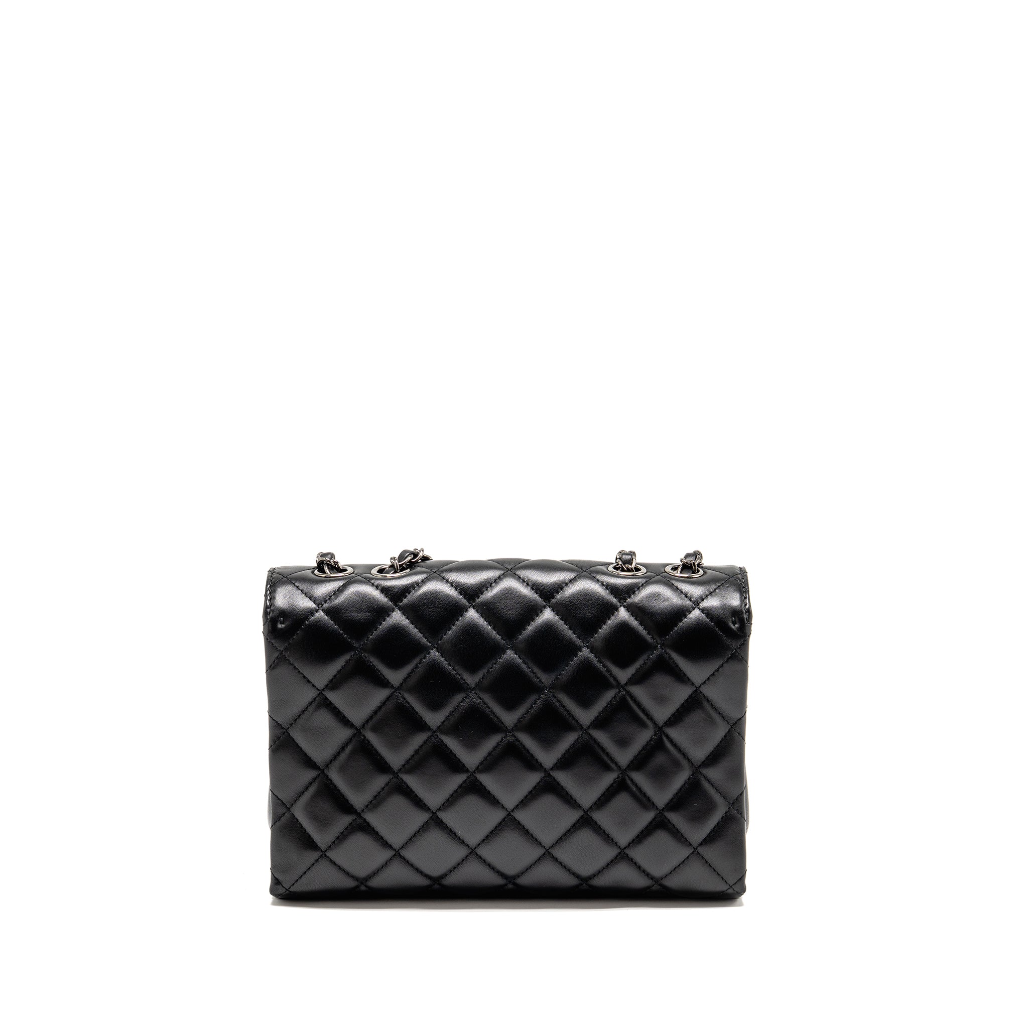 CHANEL COCO LOOP SINGLE FLAP BAG LAMBSKIN BLACK SHW