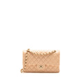 CHANEL MEDIUM CLASSIC DOUBLE FLAP BAG CAVIAR LIGHT BEIGE LGHW (MICROCHIP)