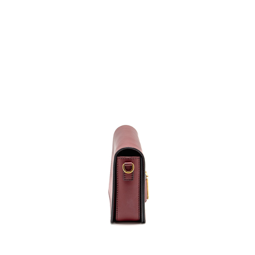 DIOR DIOREVOLUTION FLAP BAG DARK RED CALFSKIN GHW