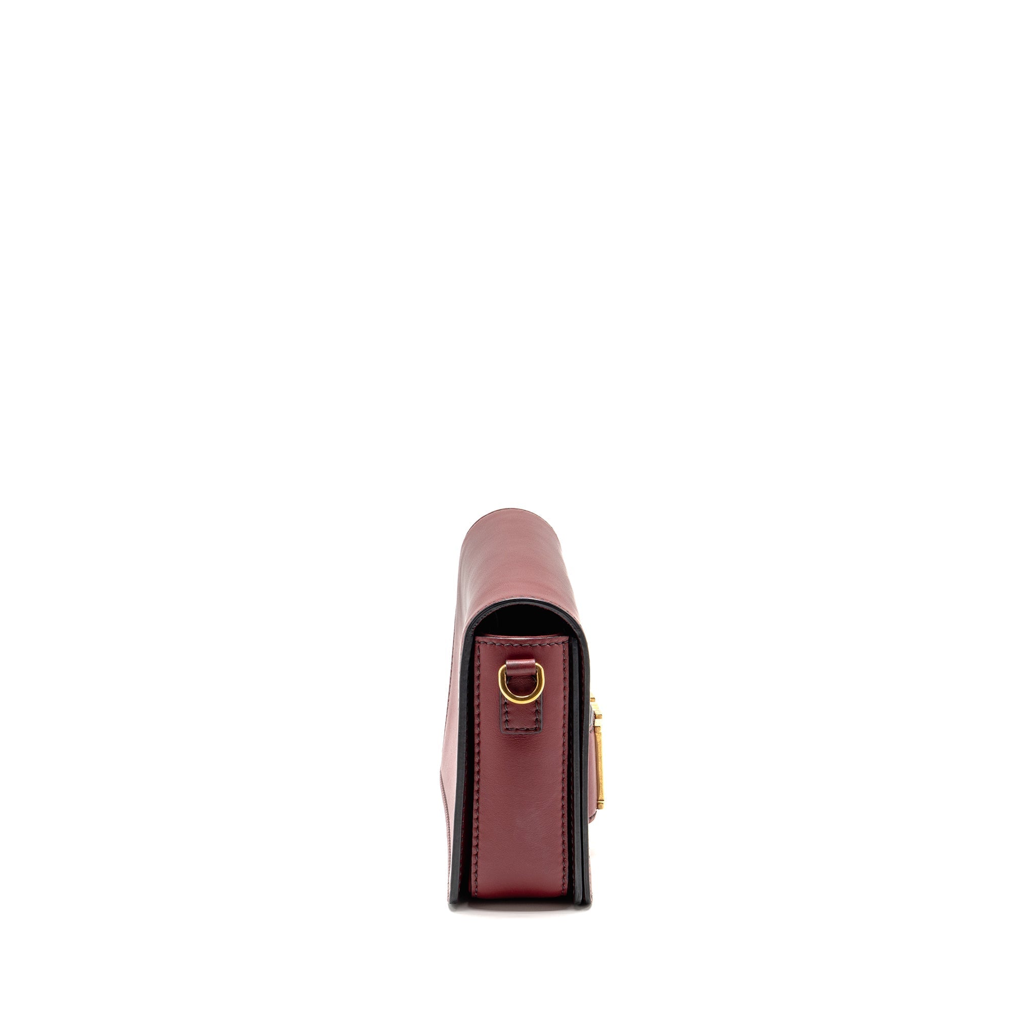 DIOR DIOREVOLUTION FLAP BAG DARK RED CALFSKIN GHW