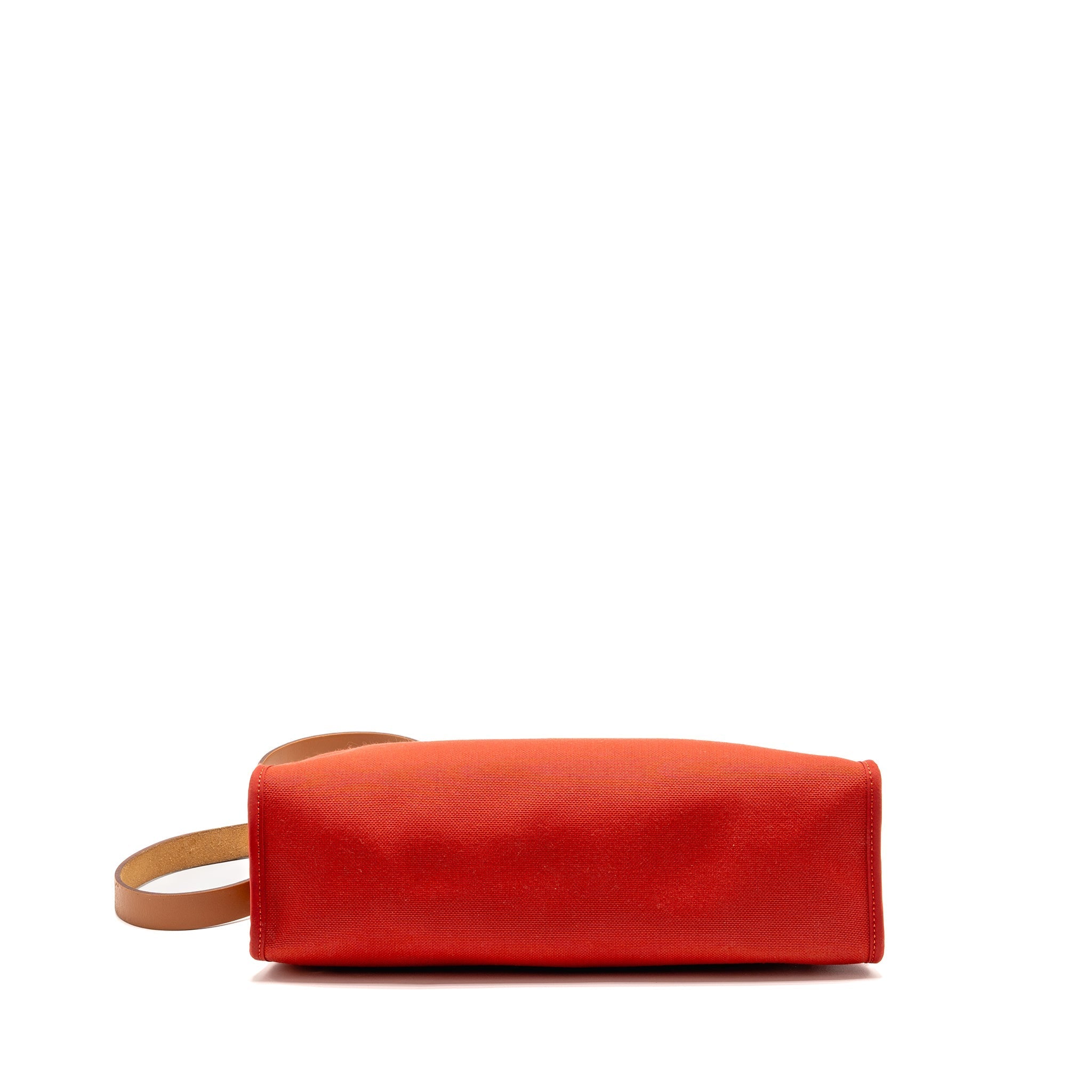 HERMES HERBAG 31 ZIP BAG CANVAS/ HUNTER LEATHER ROUGH TOMATE SHW