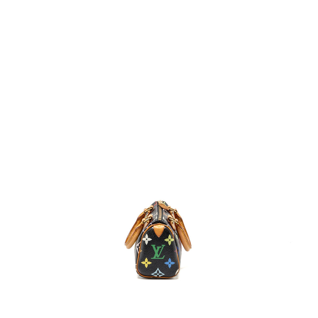 LOUIS VUITTON NANO SPEEDY BLACK MONOGRAM MULTICOLOUR GHW
