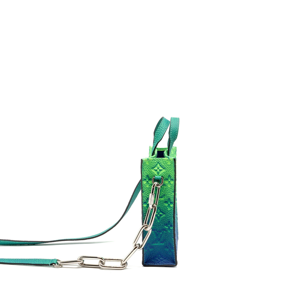 LOUIS VUITTON PETIT SAC PLAT XS VIRGIL ABLOH TAURILLON ILLUSION BLUE/GREEN SHW