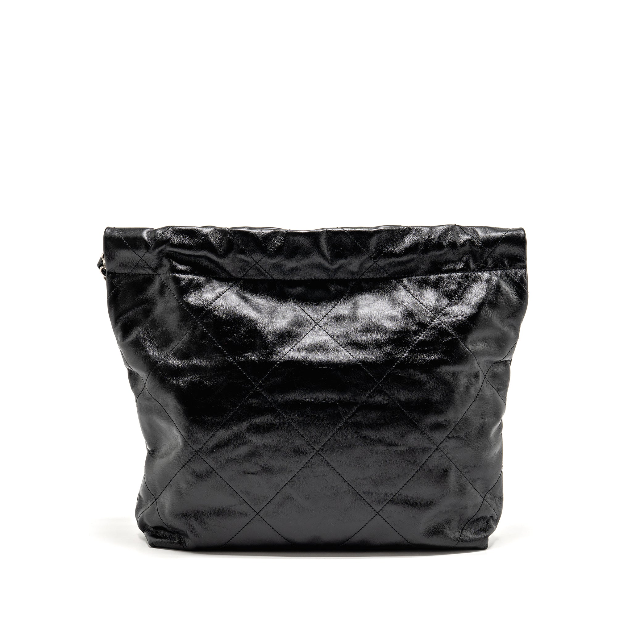 CHANEL SMALL 22 BAG SHINY CALFSKIN BLACK SHW (MICROCHIP)
