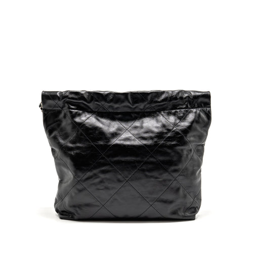 CHANEL SMALL 22 BAG SHINY CALFSKIN BLACK SHW (MICROCHIP)