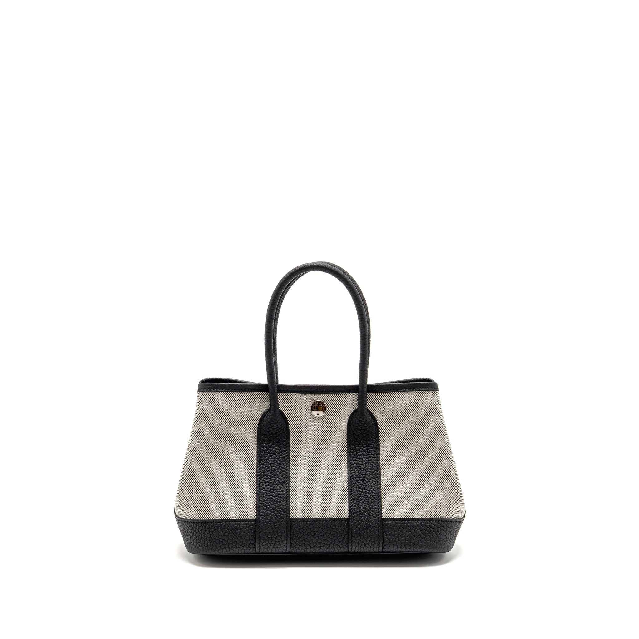 HERMES NEO GARDEN PARTY 23 CANVAS/NEGONDA ECRU/BLACK SHW