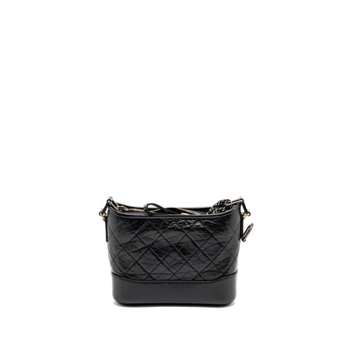 CHANEL SMALL GABRIELLE HOBO BAG AGED CALFSKIN BLACK MULTICOLOUR HARDWARE