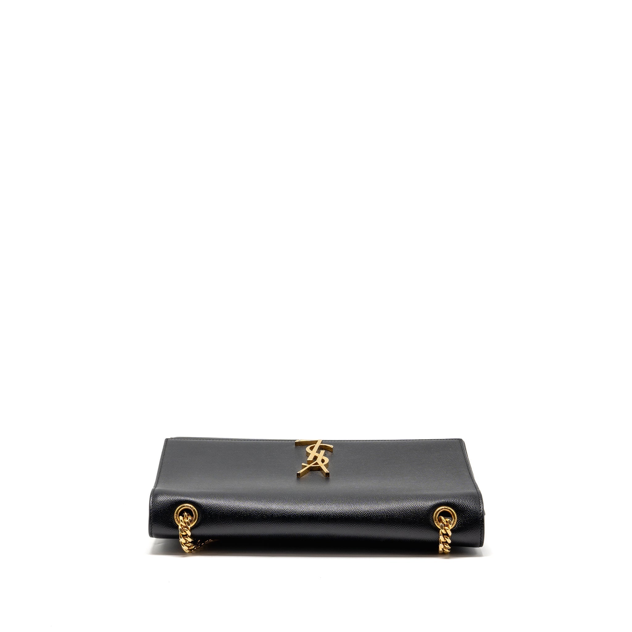SAINT LAURENT/YSL LARGE KATE CHAIN BAG GRAINED CALFSKIN BLACK GHW