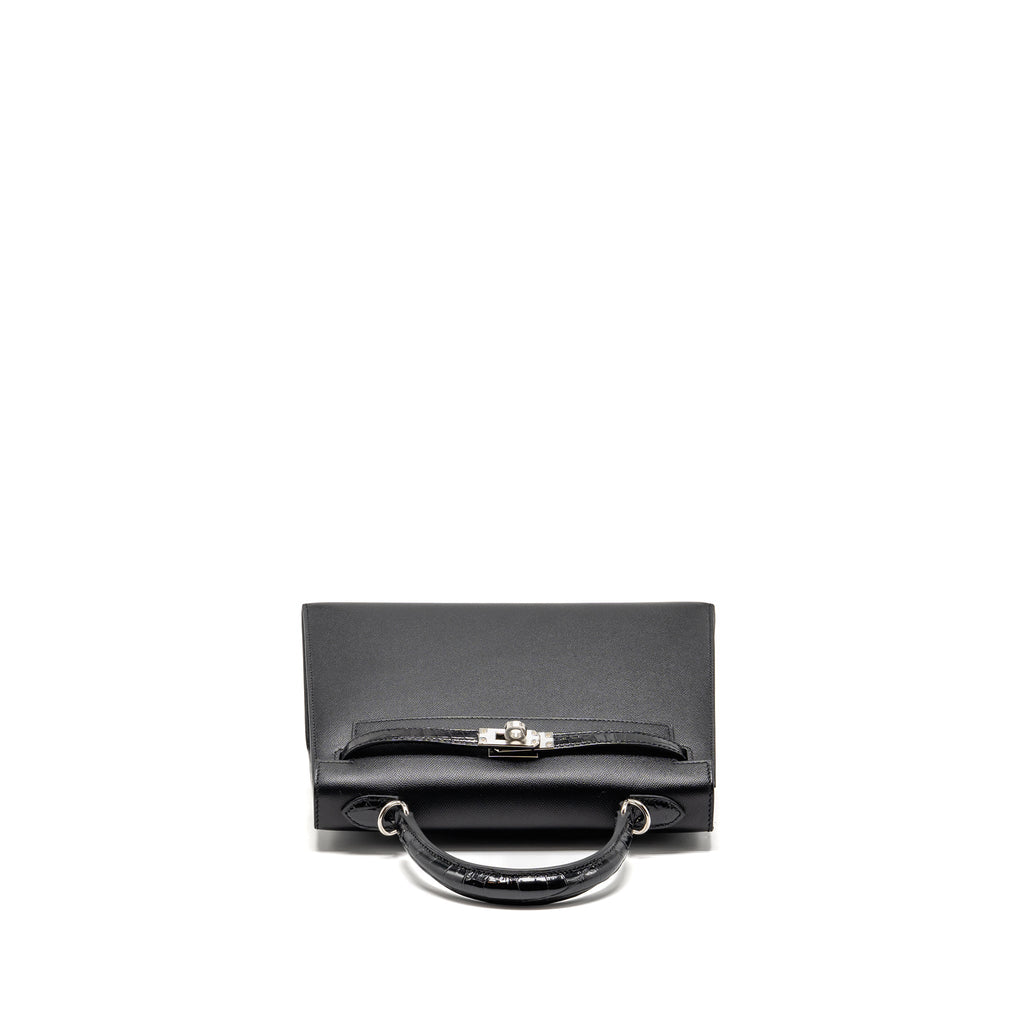 HERMES TOUCH KELLY 25 MADAME / CROCODILE NILOTICUS BLACK SHW