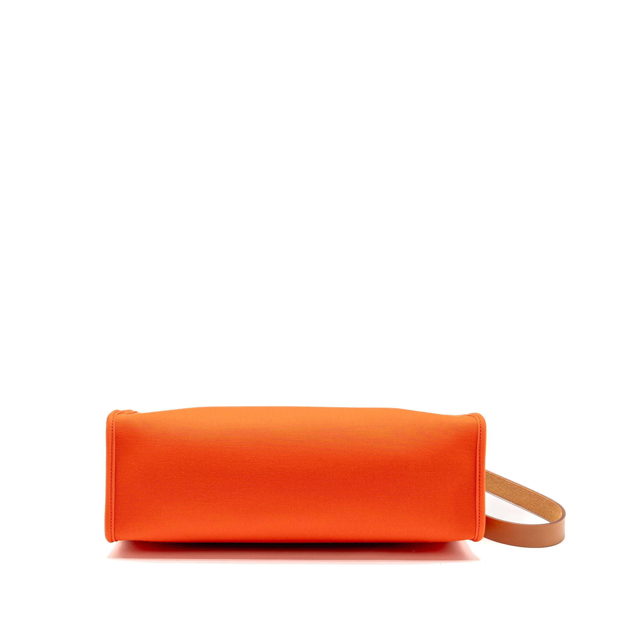 HERMES HERBAG 31 ZIP BAG CANVAS/NATURAL HUNTER ORANGE POPPY SHW