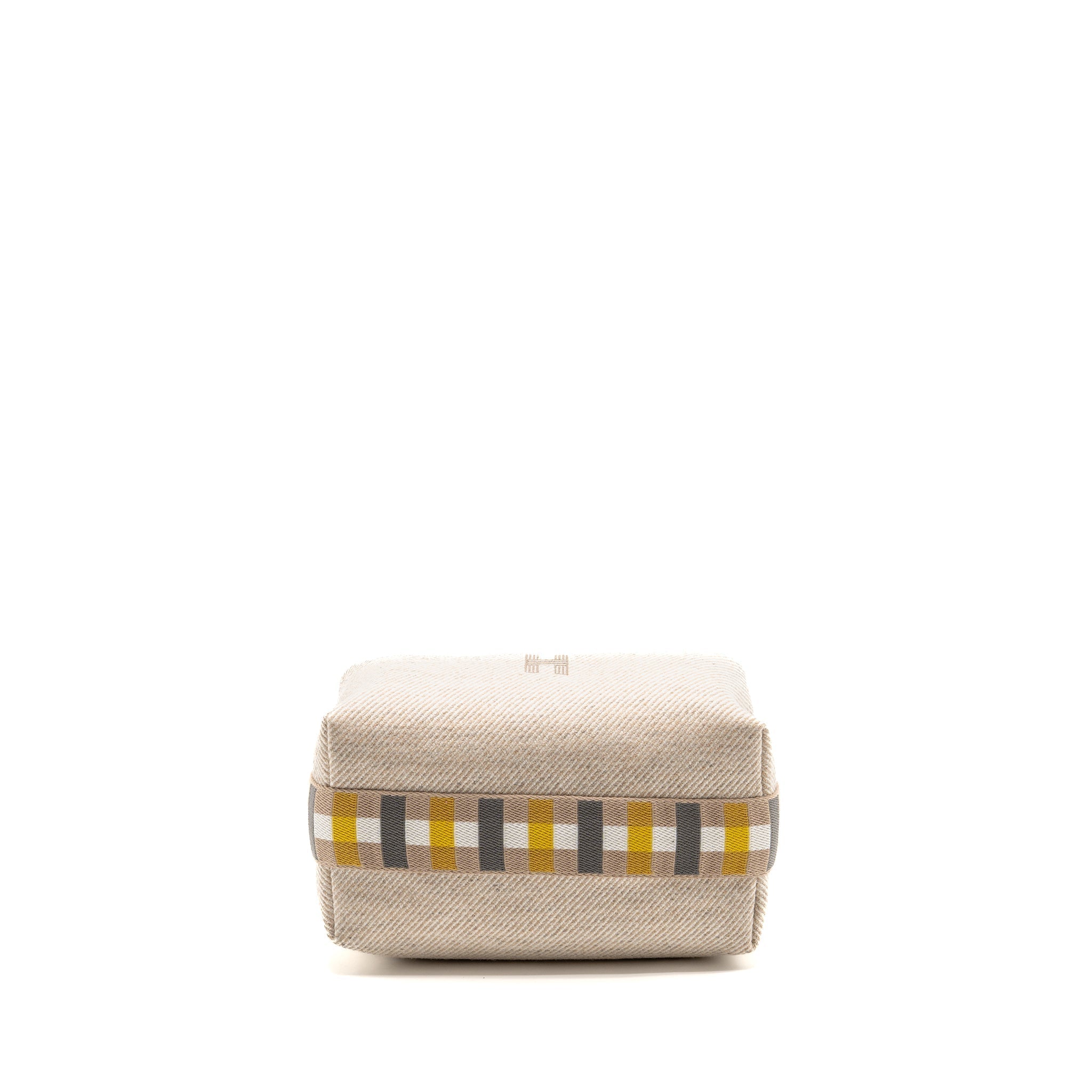 HERMES BRIDE-A-BRAC AU CARRE CASE, SMALL MODEL WOOL LIGHT BEIGE/ MULTICOLOUR SHW