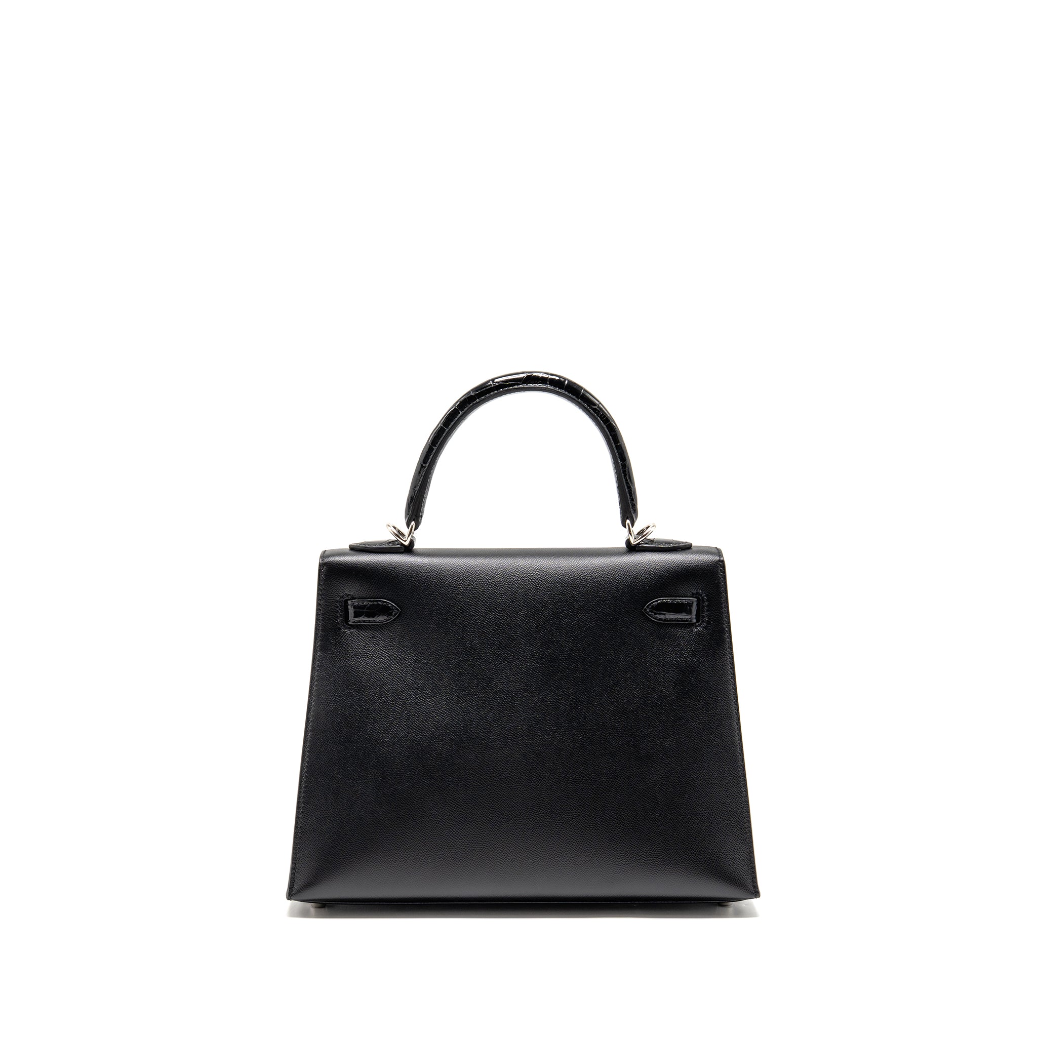 HERMES TOUCH KELLY 25 MADAME / CROCODILE NILOTICUS BLACK SHW
