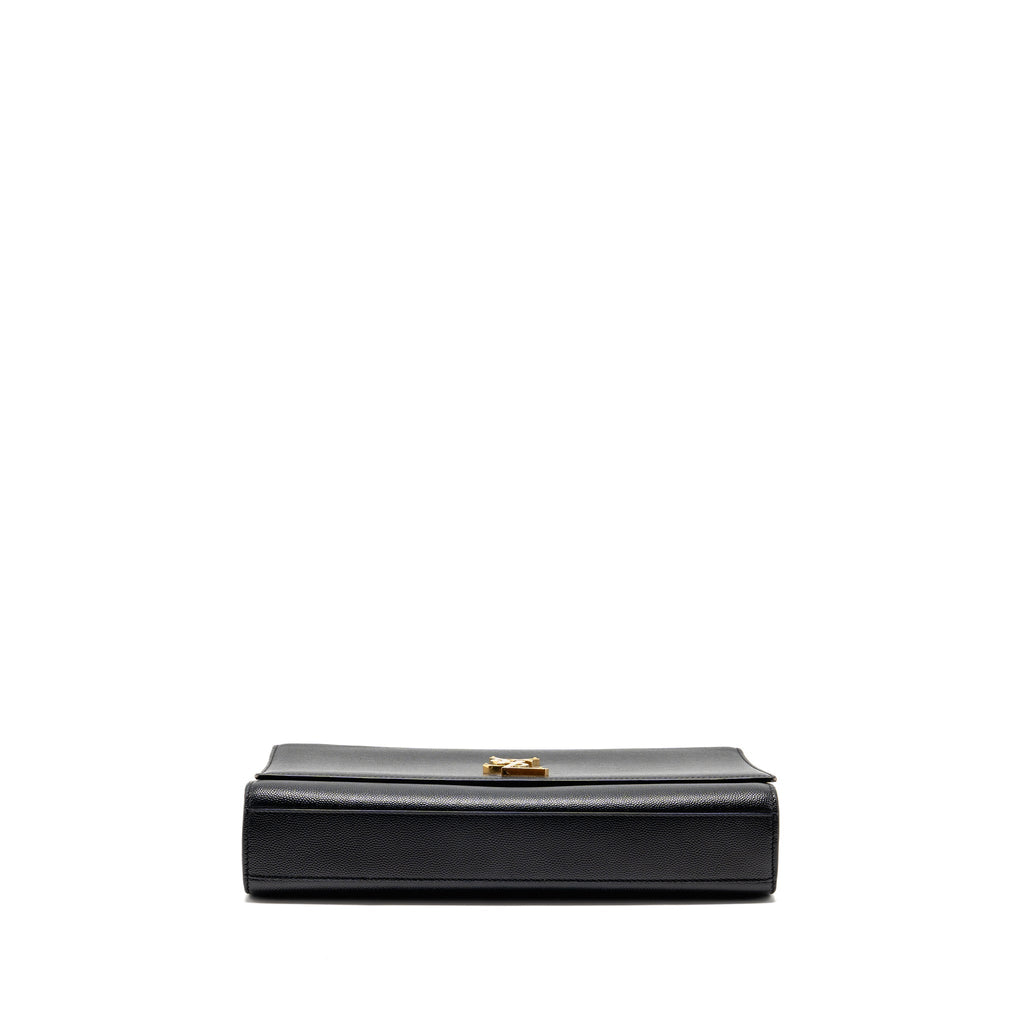SAINT LAURENT/YSL LARGE KATE CHAIN BAG GRAINED CALFSKIN BLACK GHW