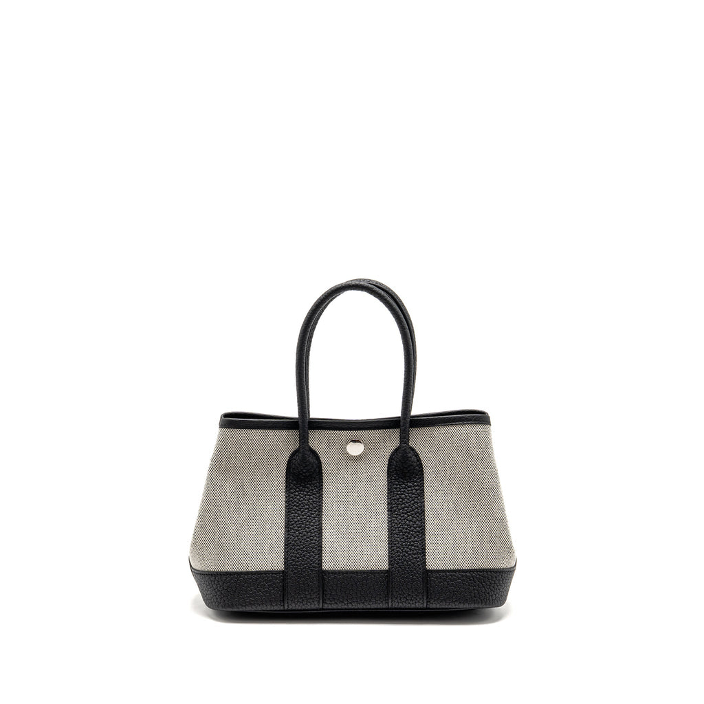 HERMES NEO GARDEN PARTY 23 CANVAS/NEGONDA ECRU/BLACK SHW