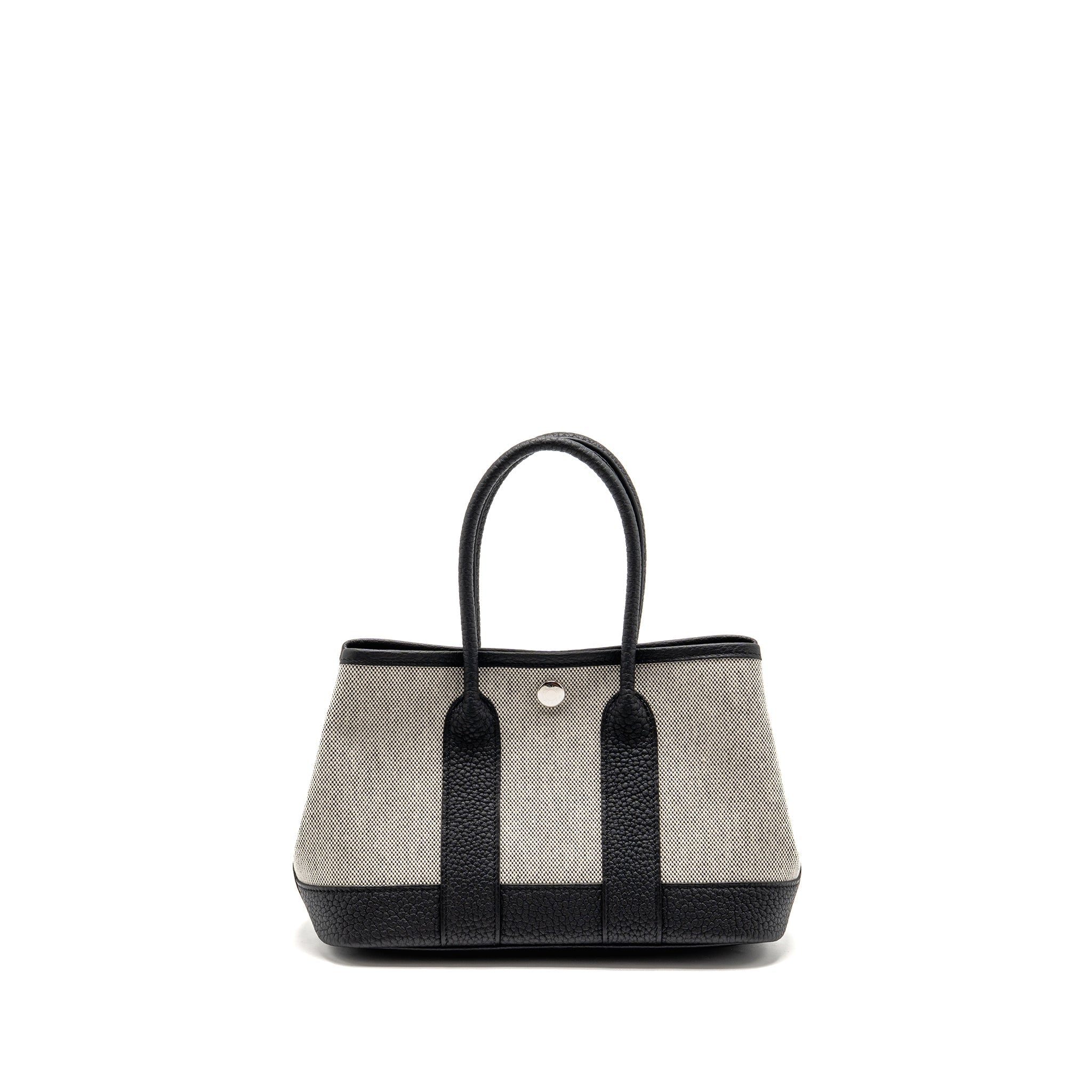 HERMES NEO GARDEN PARTY 23 CANVAS/NEGONDA ECRU/BLACK SHW