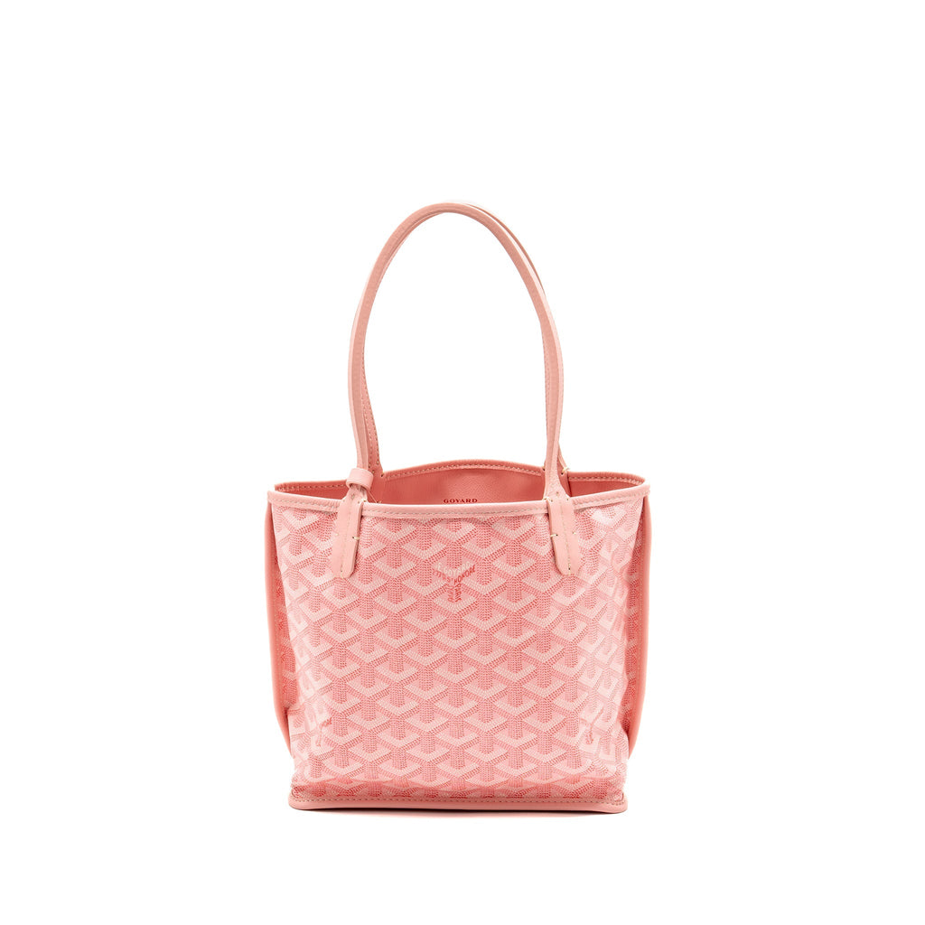 GOYARD MINI ANJOU TOTE GOYARDINE CANVAS / CALFSKIN PINK