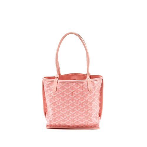 GOYARD MINI ANJOU TOTE GOYARDINE CANVAS / CALFSKIN PINK