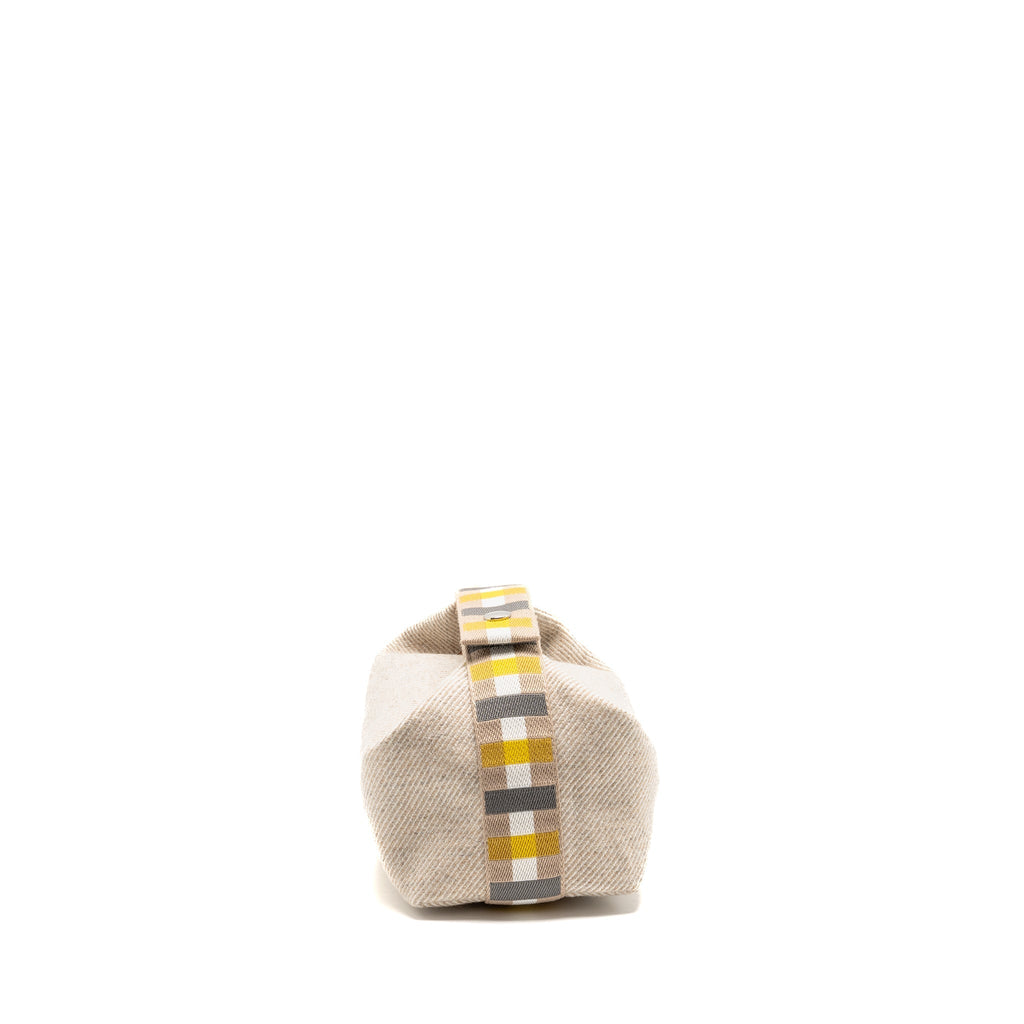 HERMES BRIDE-A-BRAC AU CARRE CASE, SMALL MODEL WOOL LIGHT BEIGE/ MULTICOLOUR SHW