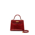 HERMES KELLY 25 CROCODILE POROUS BRAISE GHW