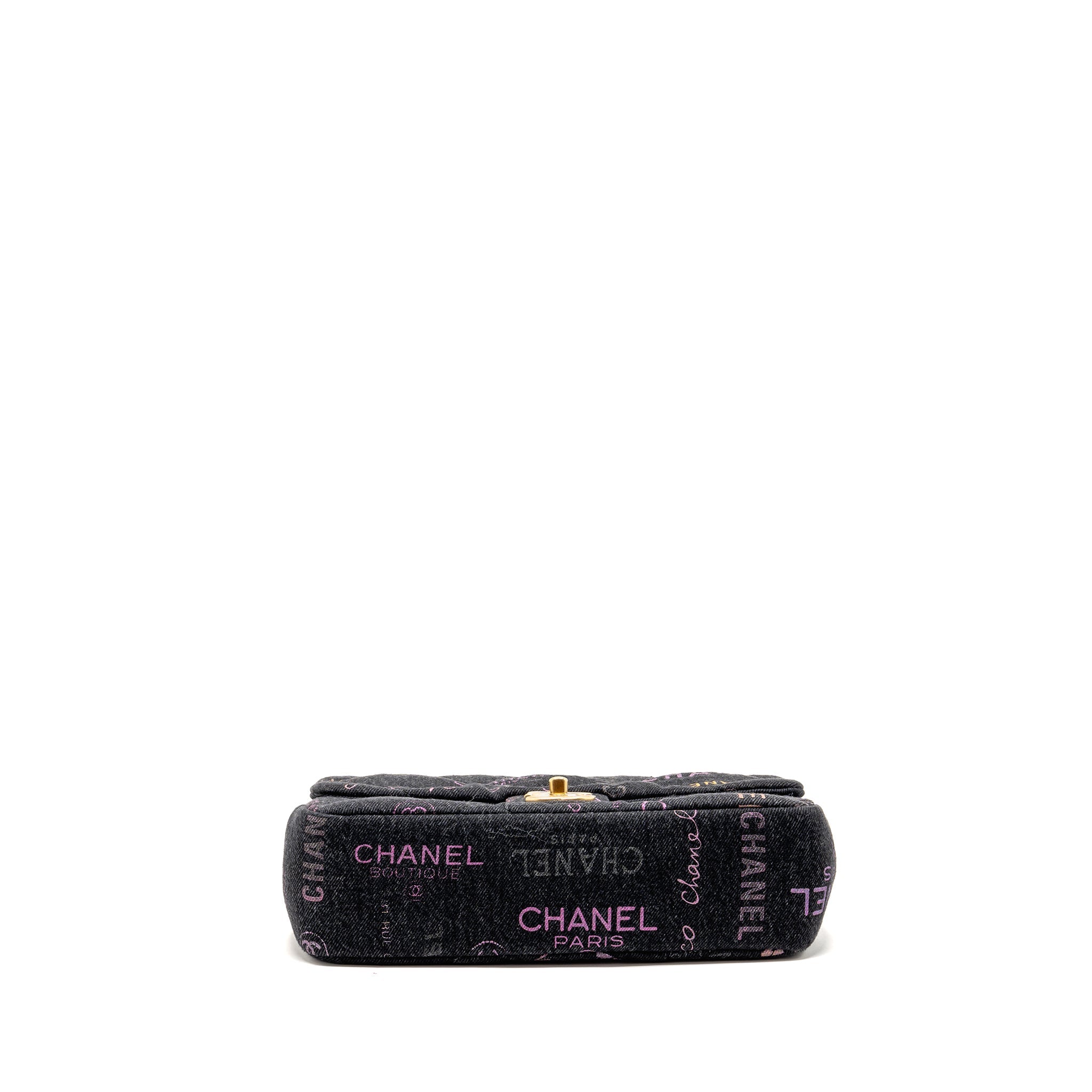 CHANEL LARGE MOOD FLAP BAG DENIM BLACK/MULTICOLOUR GHW (MICROCHIP)