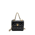 CHANEL QUILTED SQUARE FLAP BAG LAMBSKIN BLACK GHW