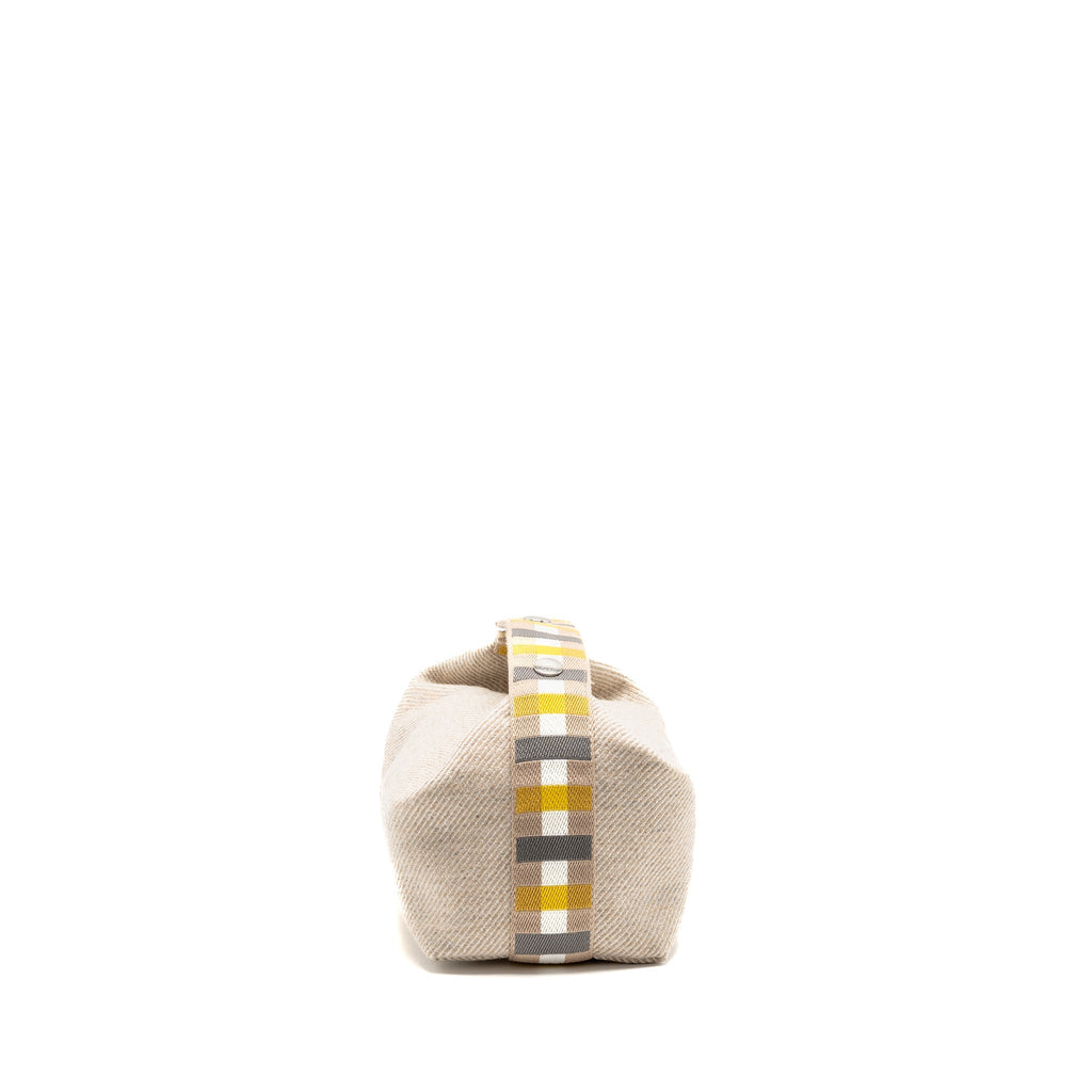HERMES BRIDE-A-BRAC AU CARRE CASE, SMALL MODEL WOOL LIGHT BEIGE/ MULTICOLOUR SHW