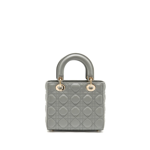 DIOR SMALL LADY DIOR MY ABCDIOR BAG LAMBSKIN GREY STONE LGHW