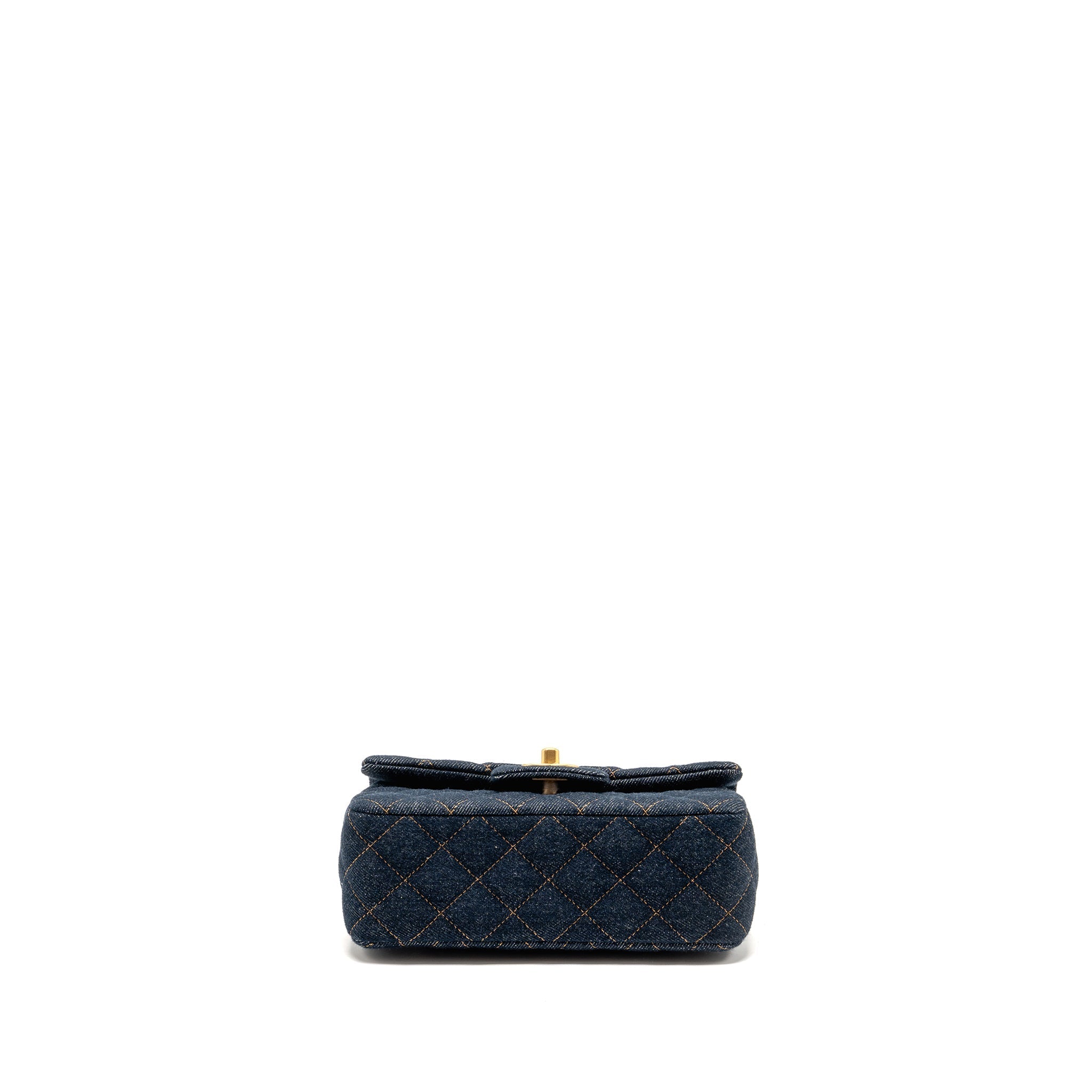 CHANEL MINI RECTANGULAR FLAP BAG DENIM DARK BLUE GHW (MICROCHIP)