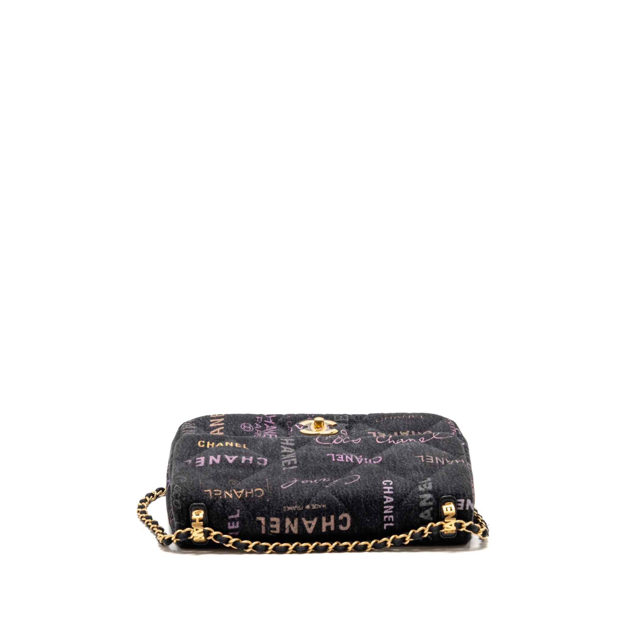 CHANEL LARGE MOOD FLAP BAG DENIM BLACK/MULTICOLOUR GHW (MICROCHIP)