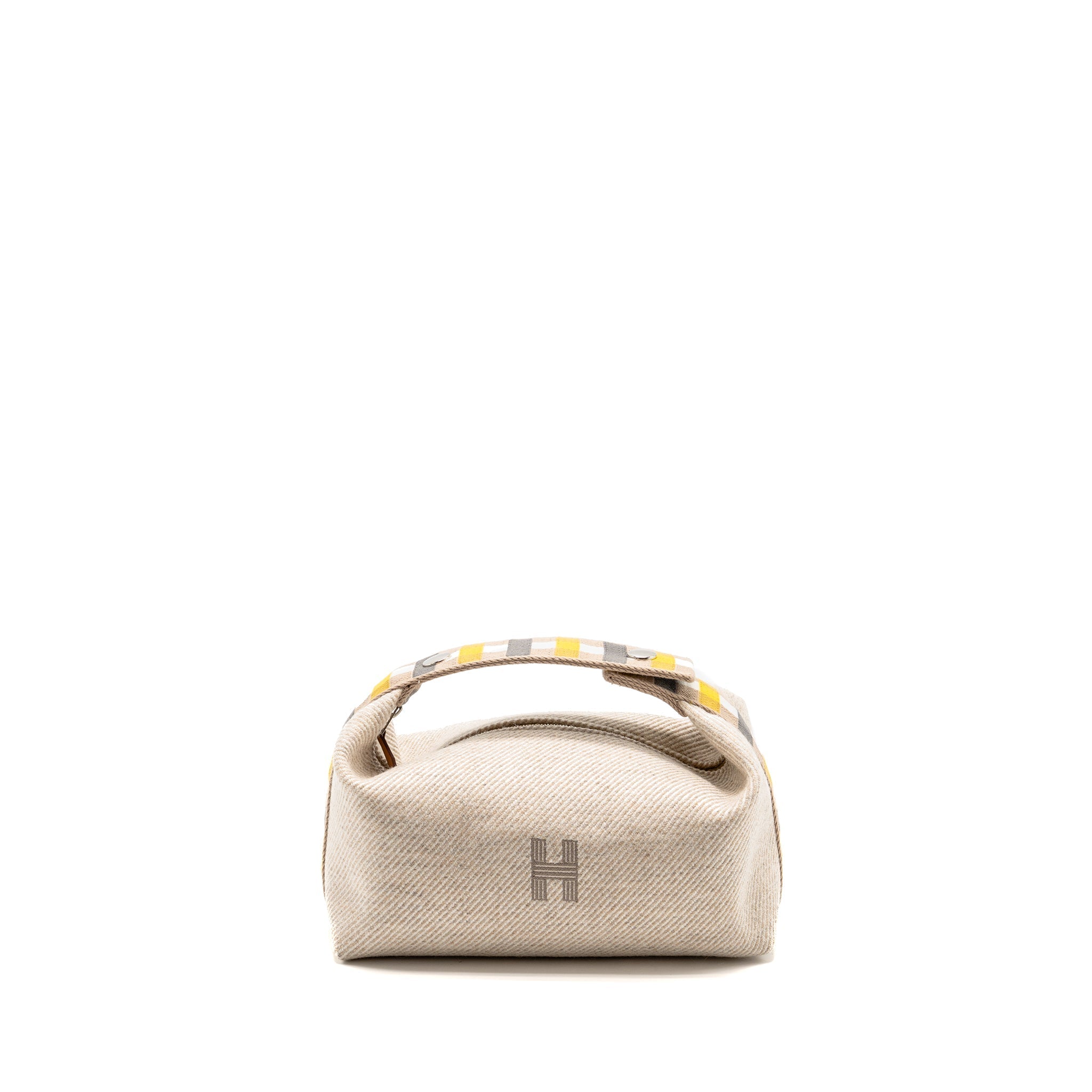 HERMES BRIDE-A-BRAC AU CARRE CASE, SMALL MODEL WOOL LIGHT BEIGE/ MULTICOLOUR SHW