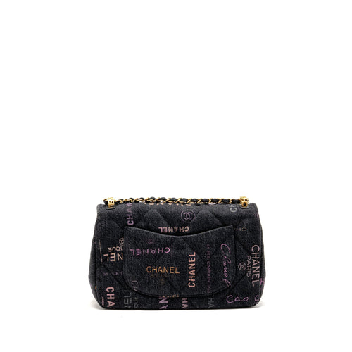 CHANEL LARGE MOOD FLAP BAG DENIM BLACK/MULTICOLOUR GHW (MICROCHIP)