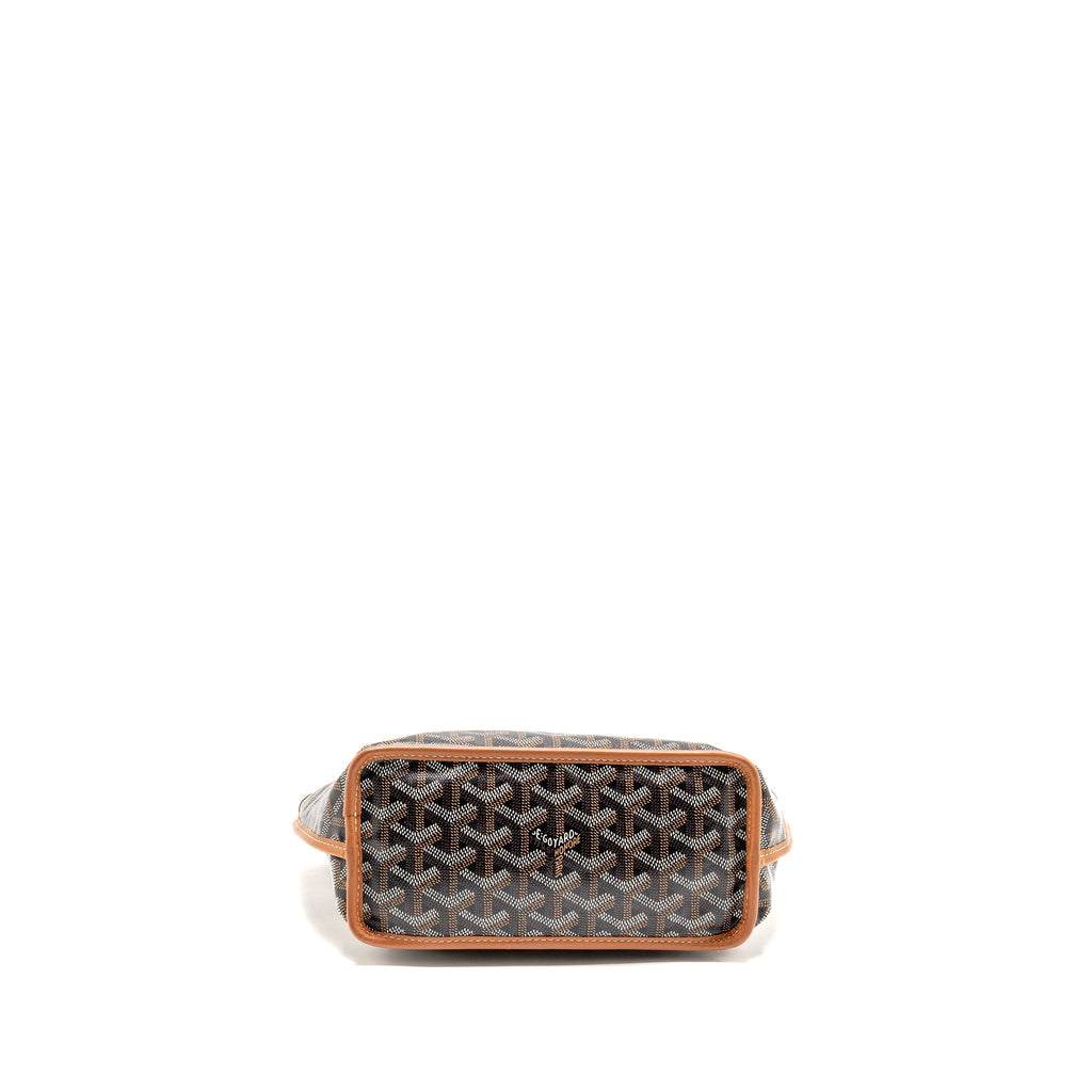 GOYARD MINI ANJOU TOTE GOYARDLINE CANVAS/LEATHER TAN/BLACK SHW