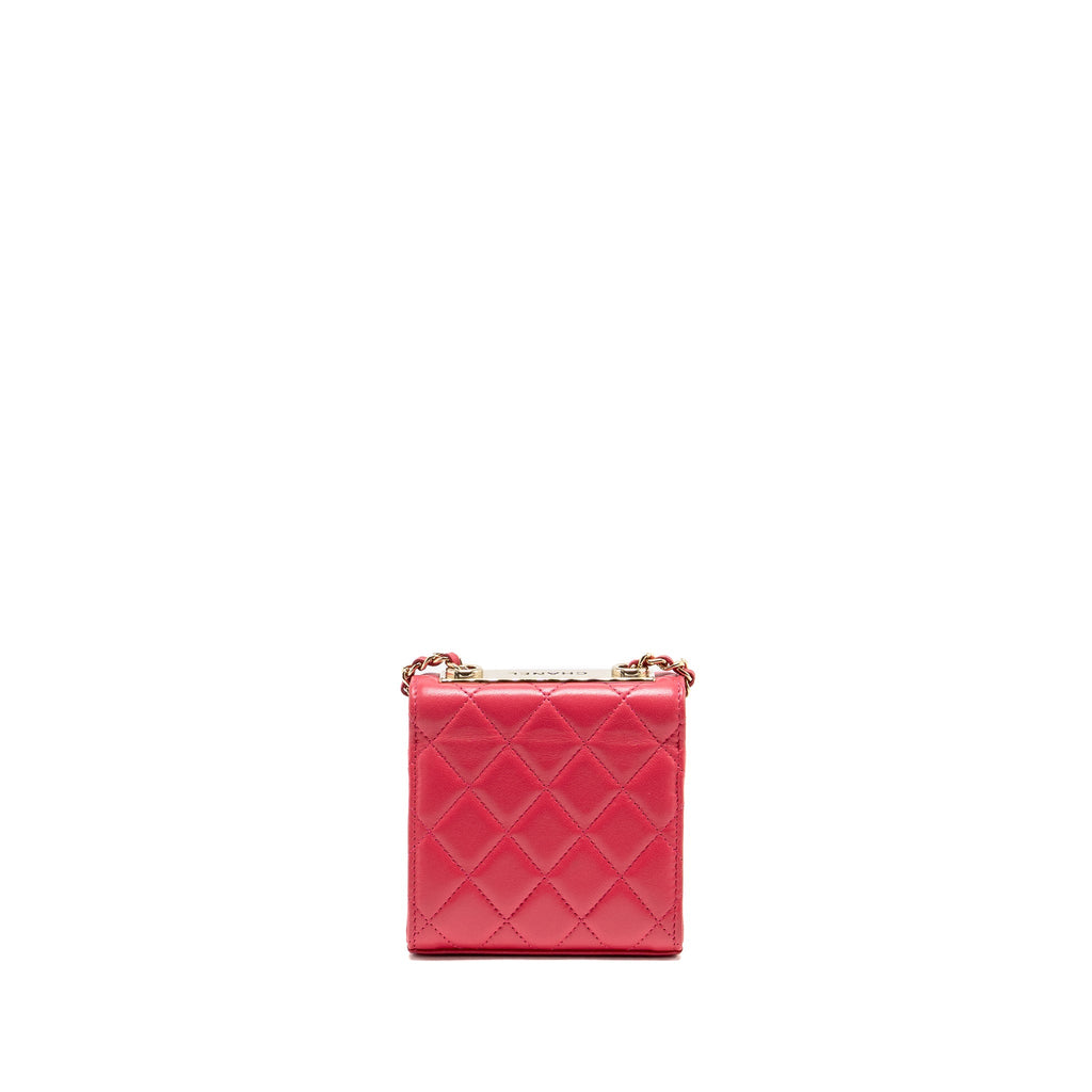 CHANEL MINI TRENDY CC CLUTCH WITH CHAIN LAMBSKIN PINK LGHW