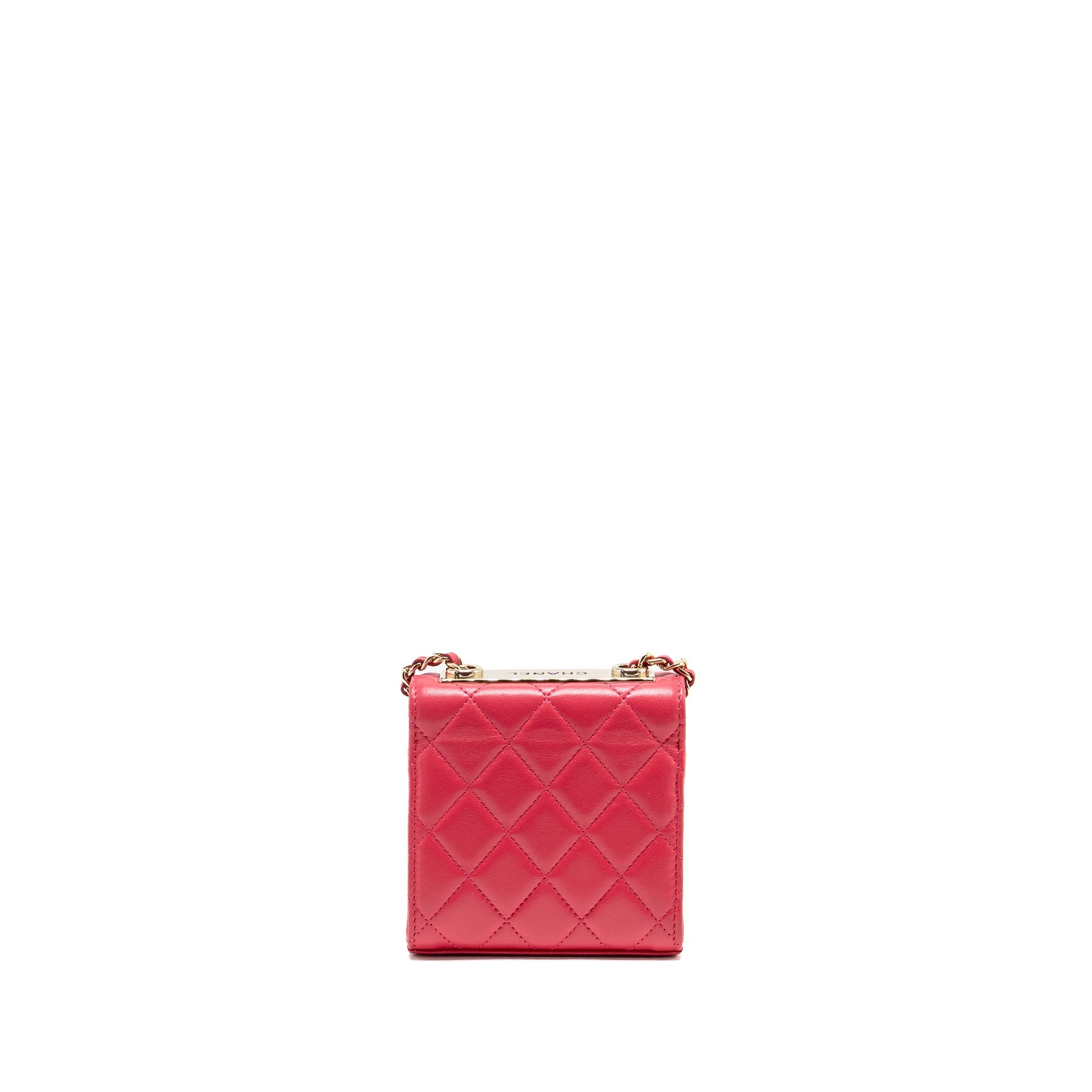 CHANEL MINI TRENDY CC CLUTCH WITH CHAIN LAMBSKIN PINK LGHW