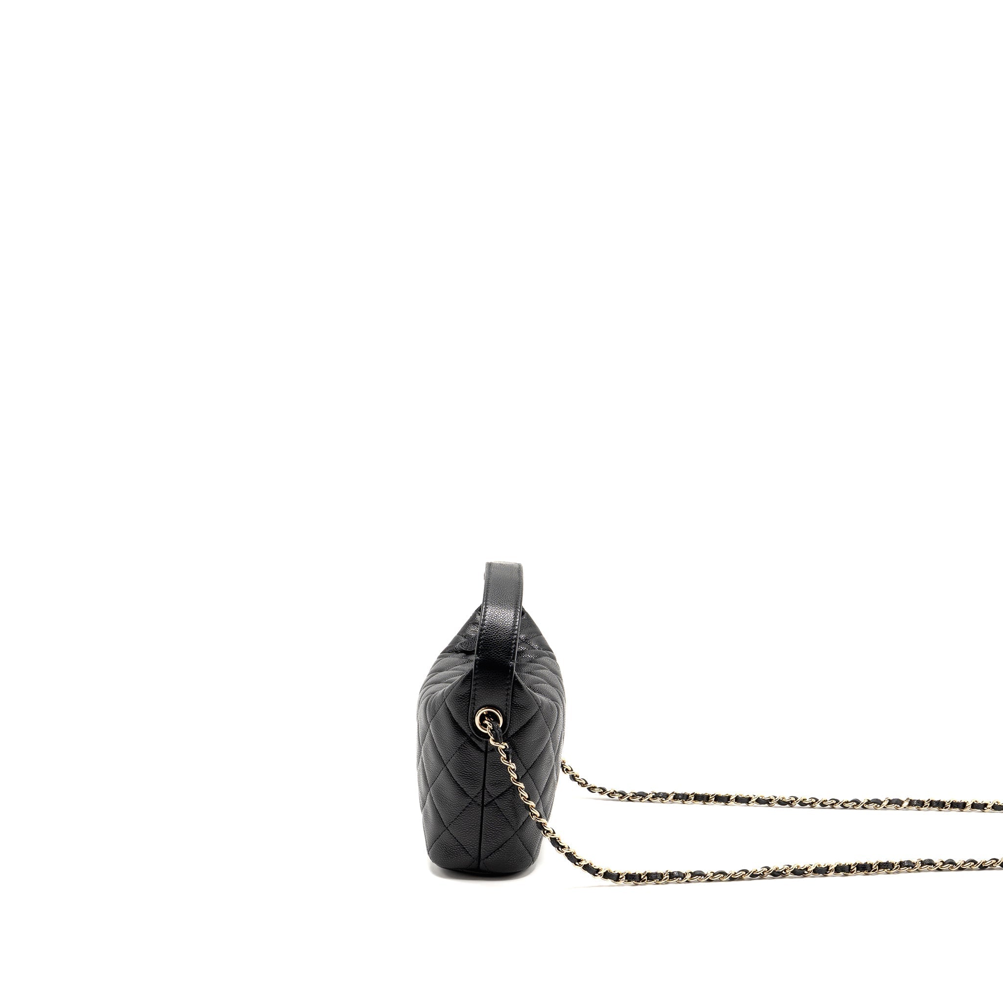 CHANEL 25C QUILTED HOBO BAG CAVIAR BLACK GHW (MICROCHIP)