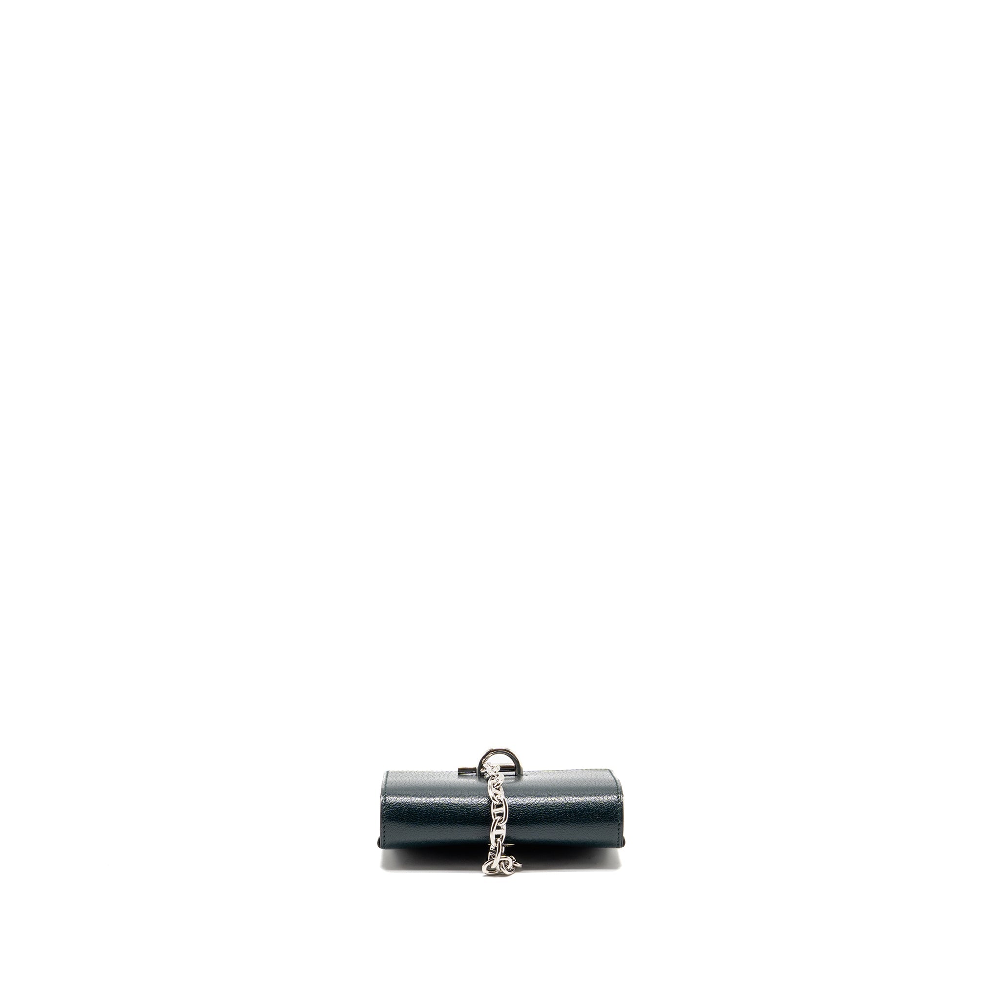 HERMES CHAINE D’ANCRE TO GO WALLET CHEVRE CHAMKILA VERT CYPRES SHW