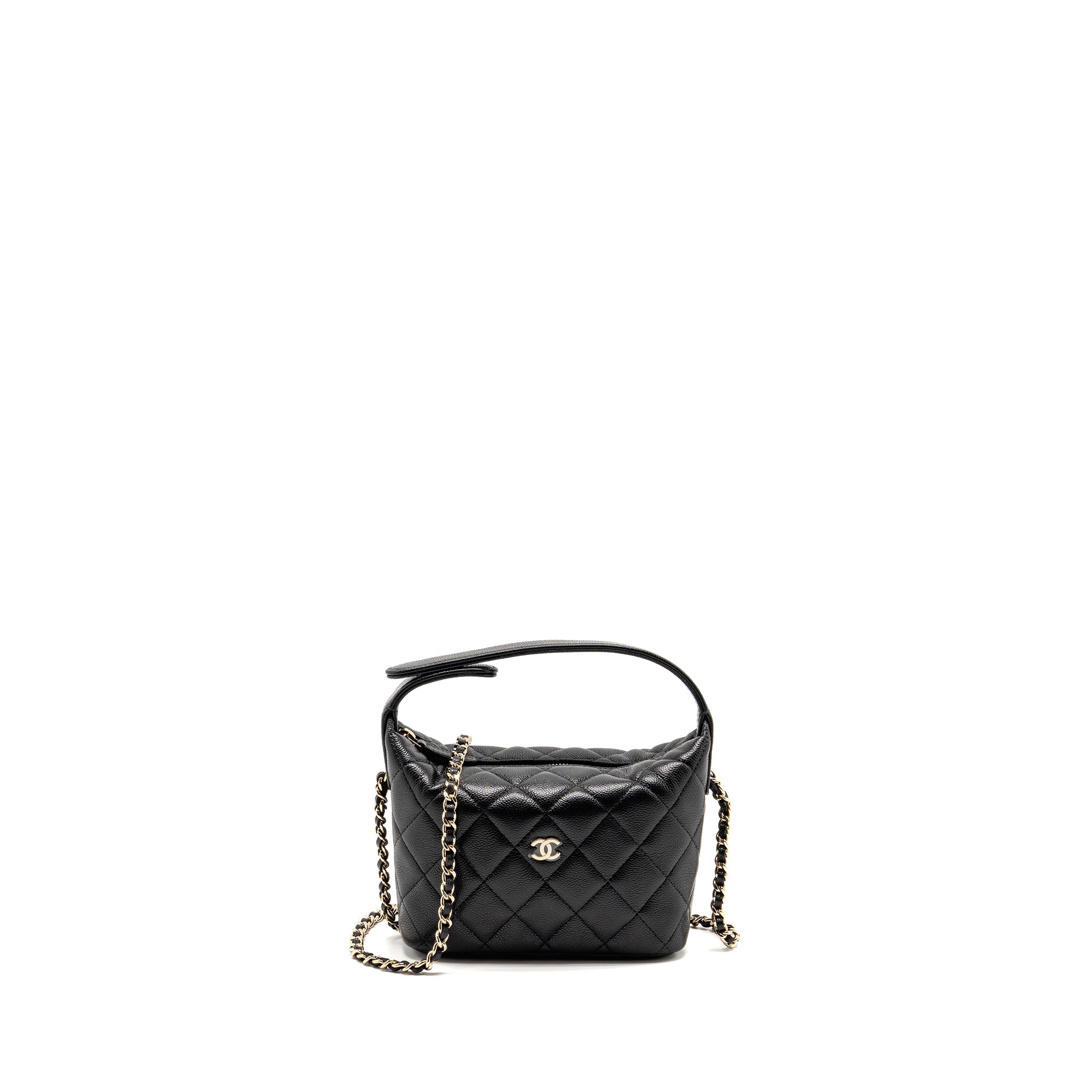 CHANEL 25C QUILTED HOBO BAG CAVIAR BLACK GHW (MICROCHIP)