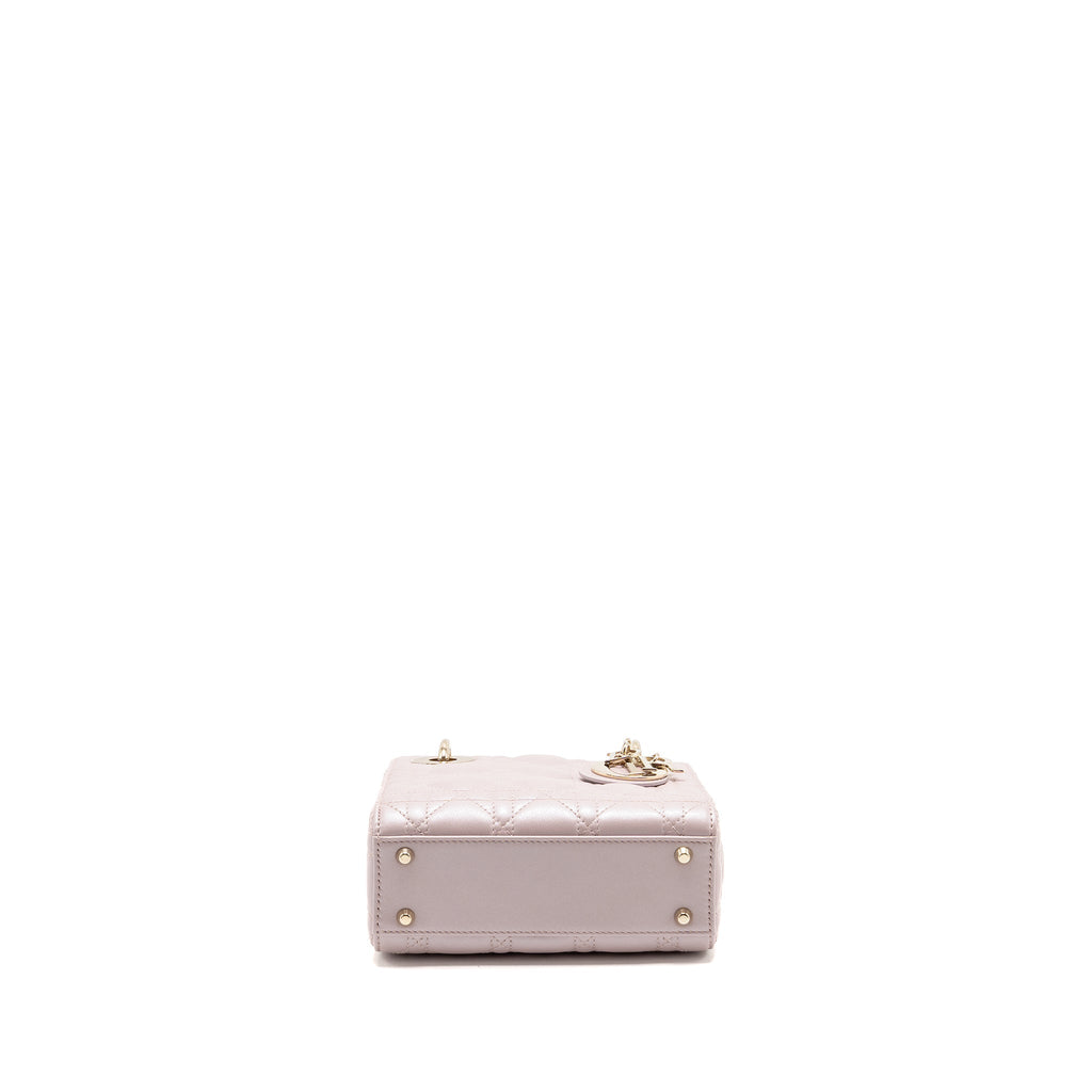 DIOR MINI LADY DIOR LAMBSKIN LIGHT PINK LGHW