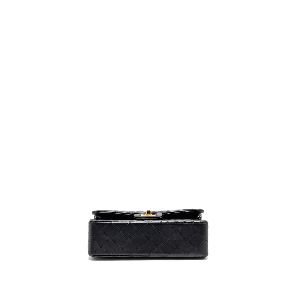 CHANEL SMALL CLASSIC DOUBLE FLAP BAG LAMBSKIN BLACK GHW