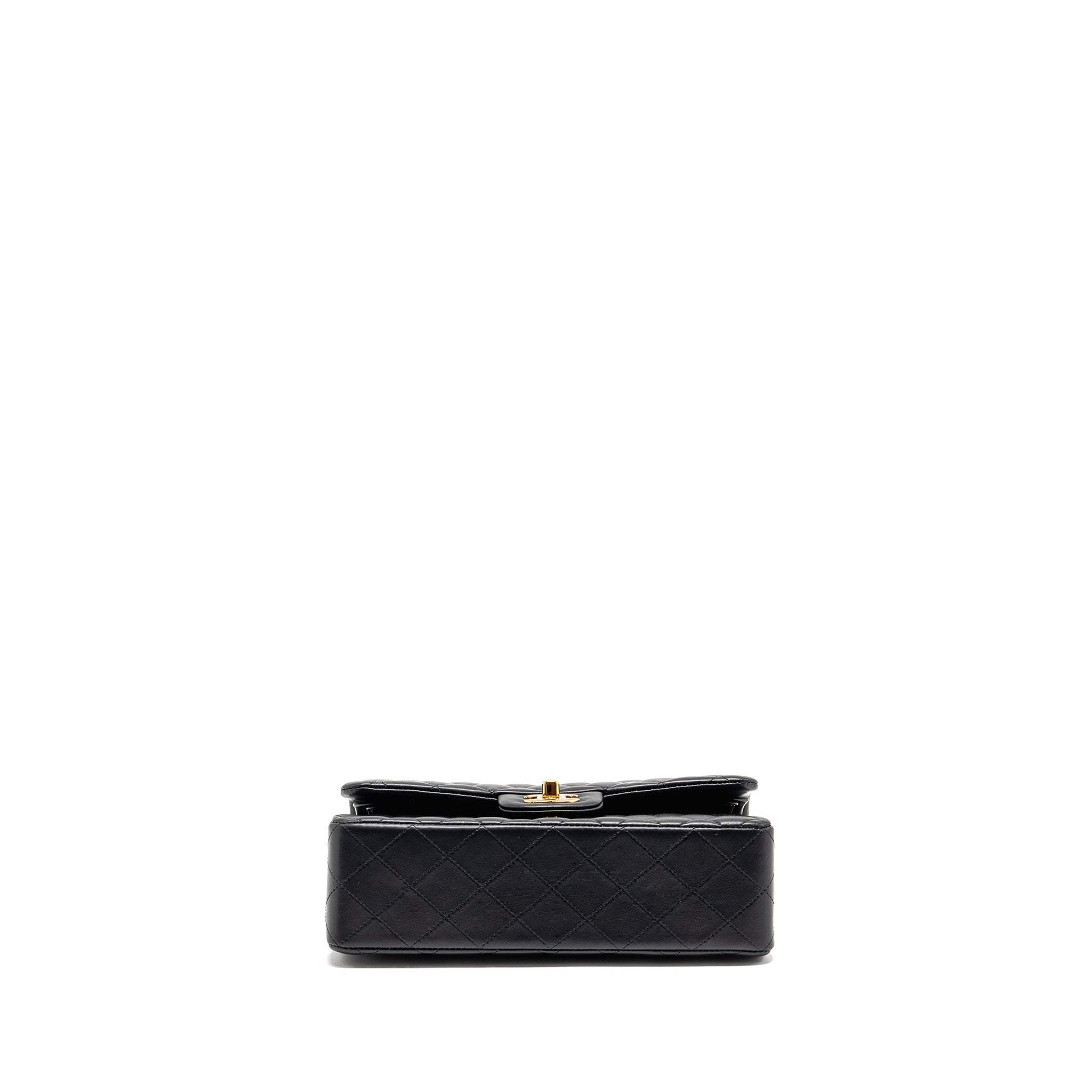 CHANEL SMALL CLASSIC DOUBLE FLAP BAG LAMBSKIN BLACK GHW