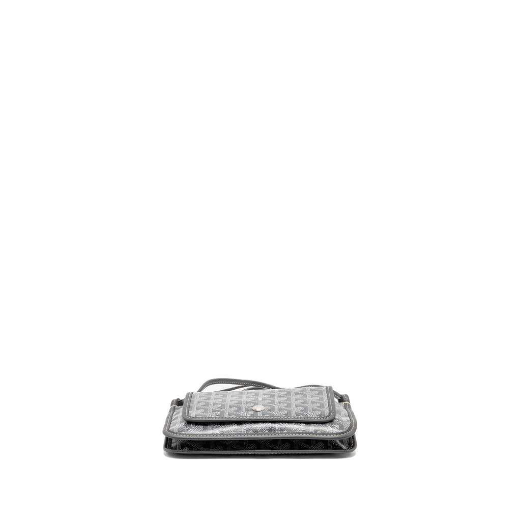 GOYARD PORTEFEUILLE POCHETTE PLUMET GOYARDINE CANVAS / CALFSKIN GREY SHW