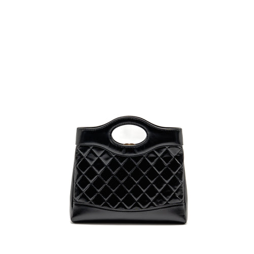 CHANEL MINI 31 BAG SHINY CALFSKIN BLACK LGHW (MICROCHIP)