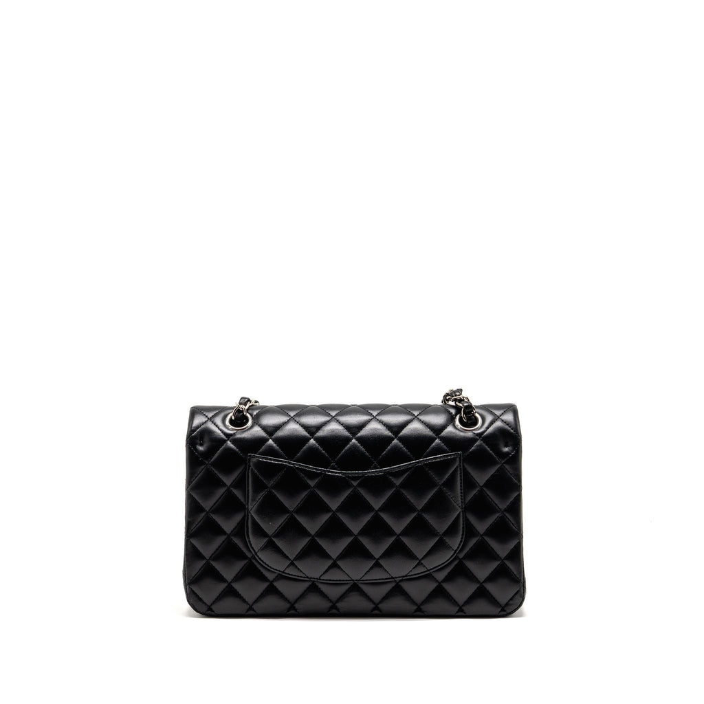 CHANEL MEDIUM CLASSIC DOUBLE FLAP BAG LAMBSKIN BLACK SHW