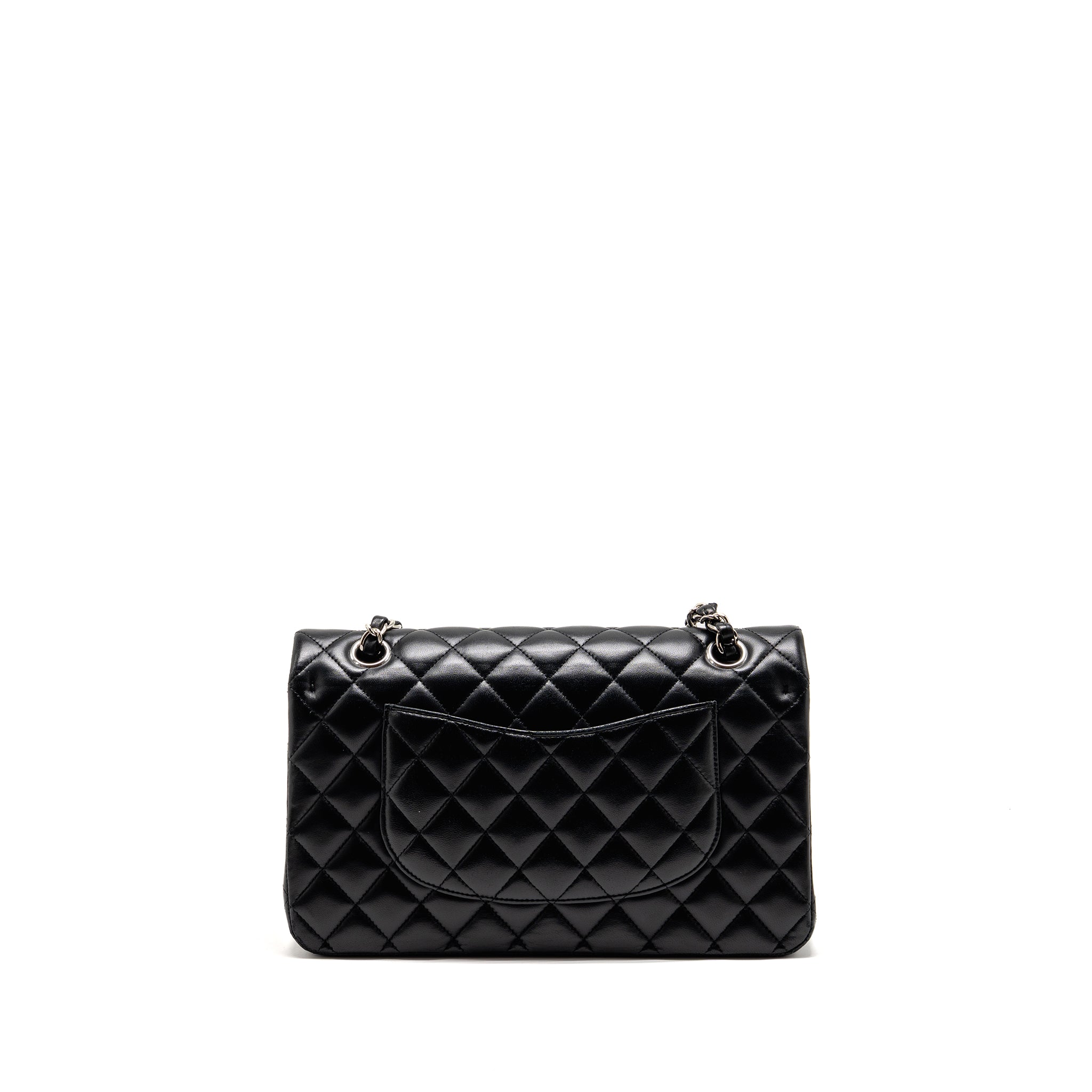 CHANEL MEDIUM CLASSIC DOUBLE FLAP BAG LAMBSKIN BLACK SHW