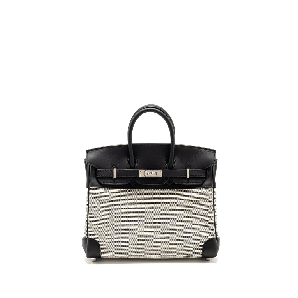 HERMES BIRKIN 25 TOILE SWIFT / CANVAS BLACK SHW